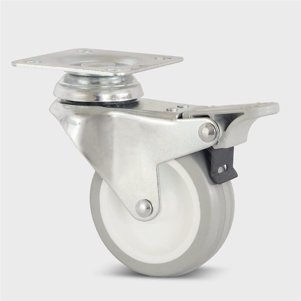 Burak Gri 75 mm Çift Sıra Bilyalı Tablalı Tekerlek (0752FHG)