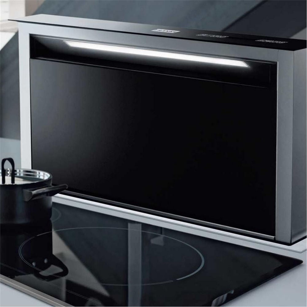 Franke İnox + Siyah Down Draft FDW 90 cm Dikey Tezgah Üstü Ankastre Davlumbaz (110.0365.588)