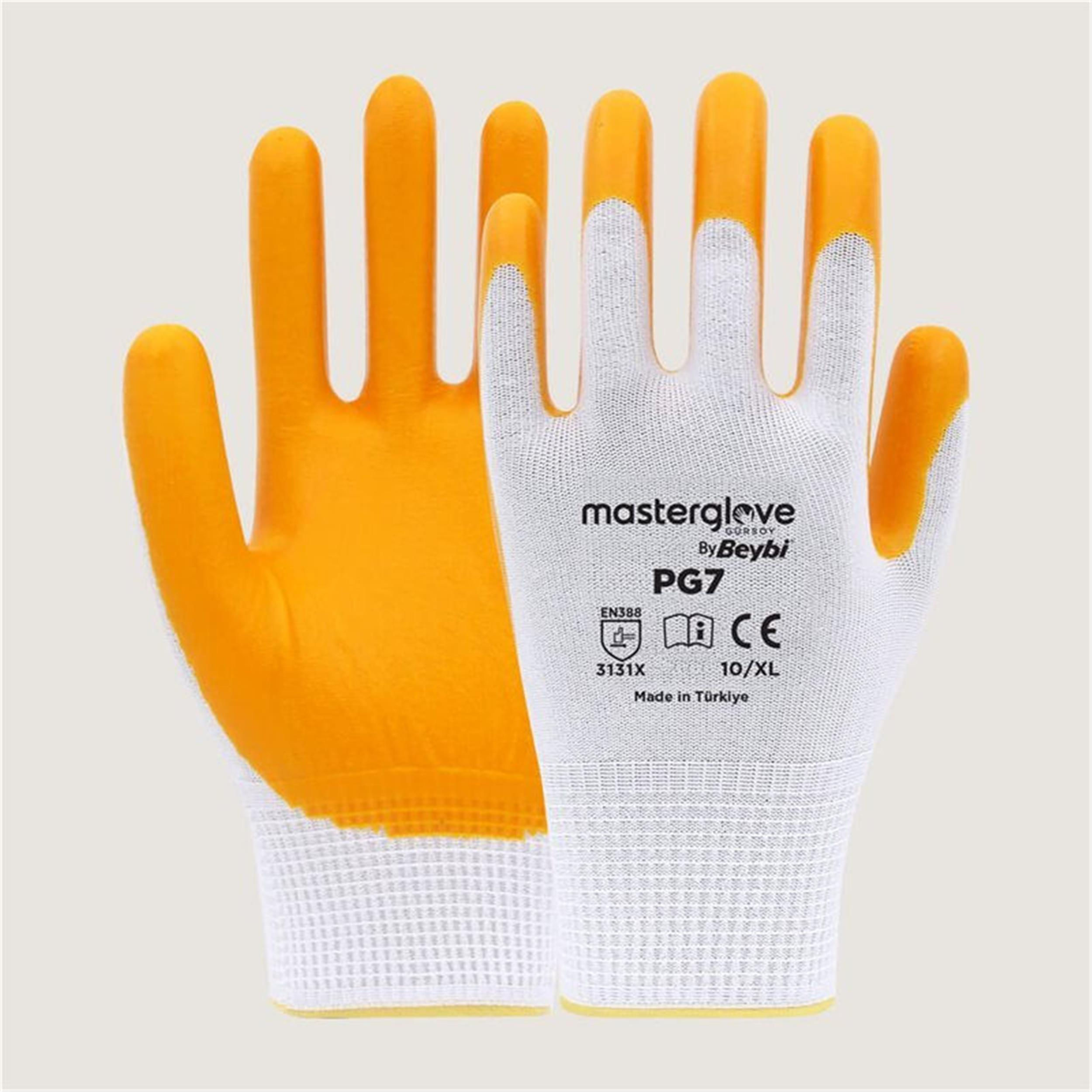 Beybi Sarı 10 Numara Naylon Nitril Eldiven (150.03.BK03)