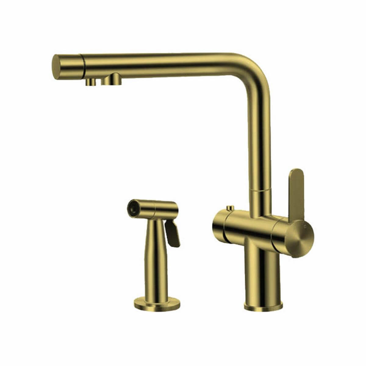 Crauf Altın Lusso Arıtma Çıkışlı Şattaflı Eviye Bataryası (230.4423.4040.24)