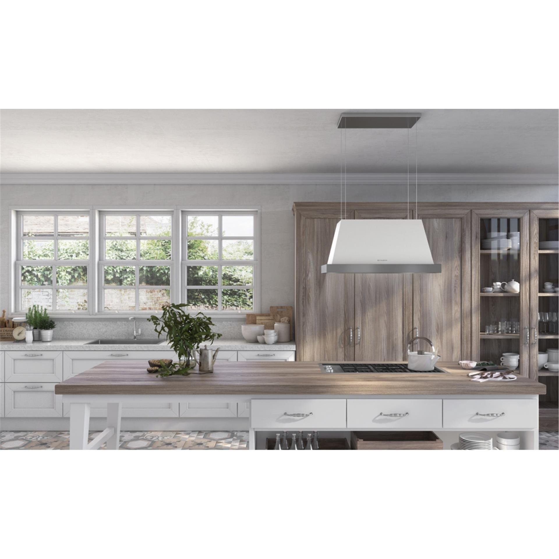 Faber Mat Beyaz Thea Isola 80 cm Ada Tipi Davlumbaz (321.0517.781)