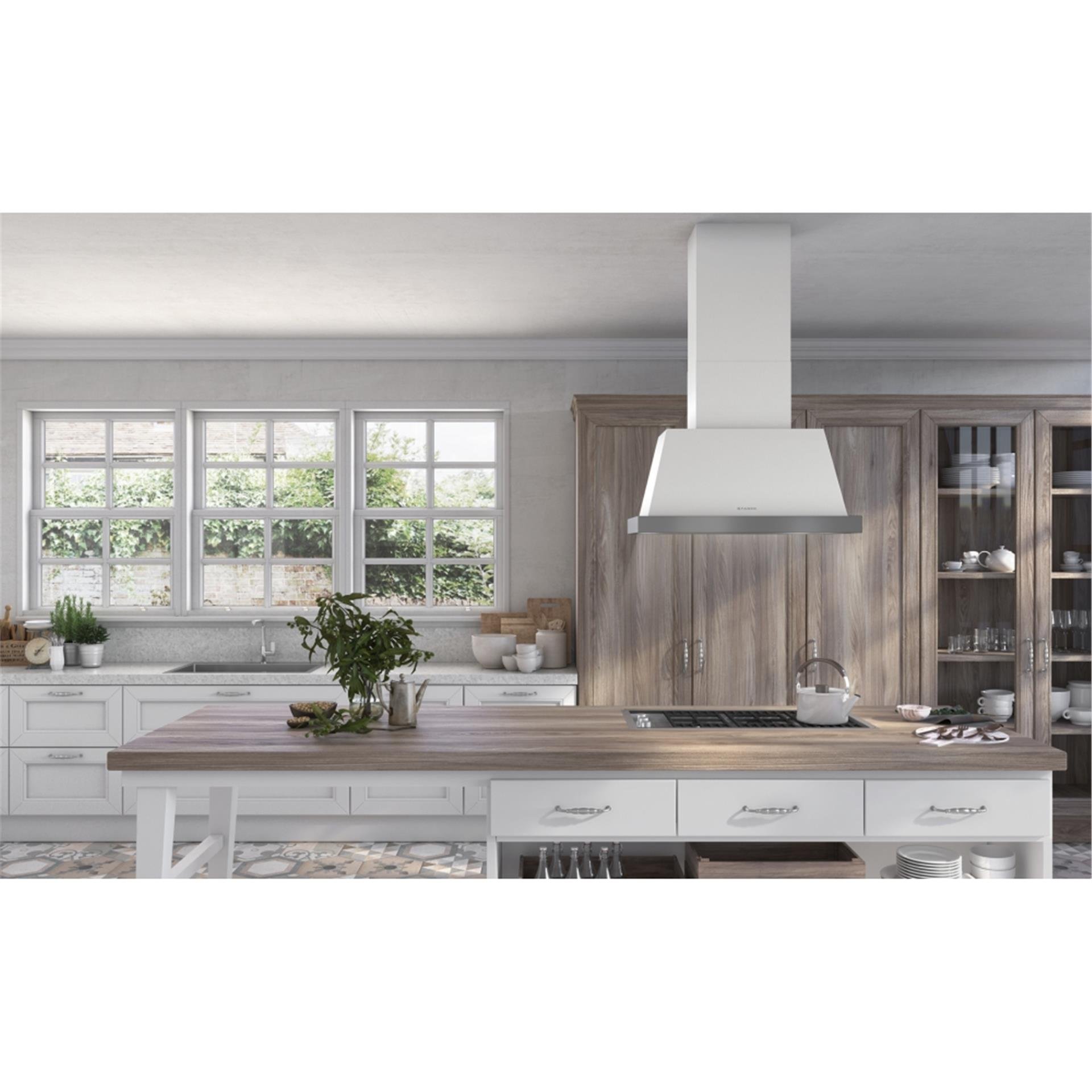 Faber Mat Beyaz Thea Isola 80 cm Ada Tipi Davlumbaz (321.0517.781)