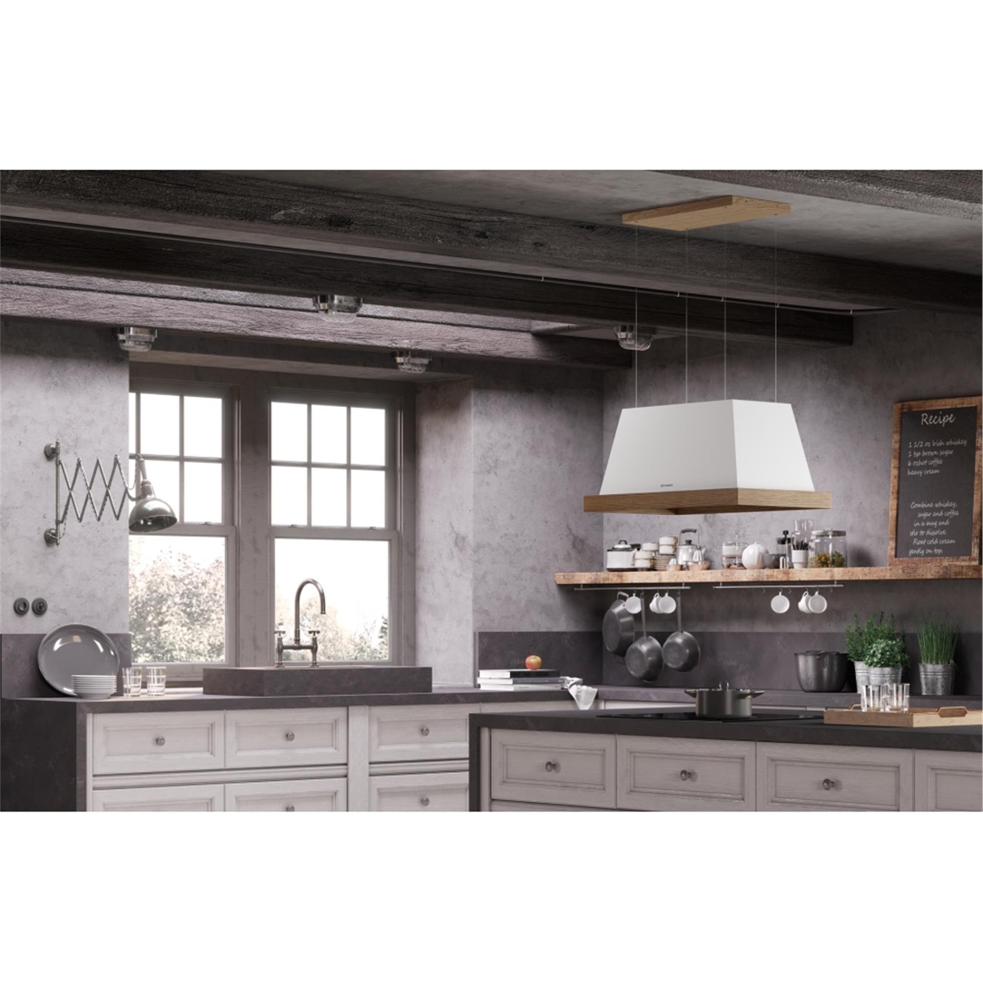 Faber Mat Beyaz Thea Isola 80 cm Ada Tipi Davlumbaz (321.0517.781)