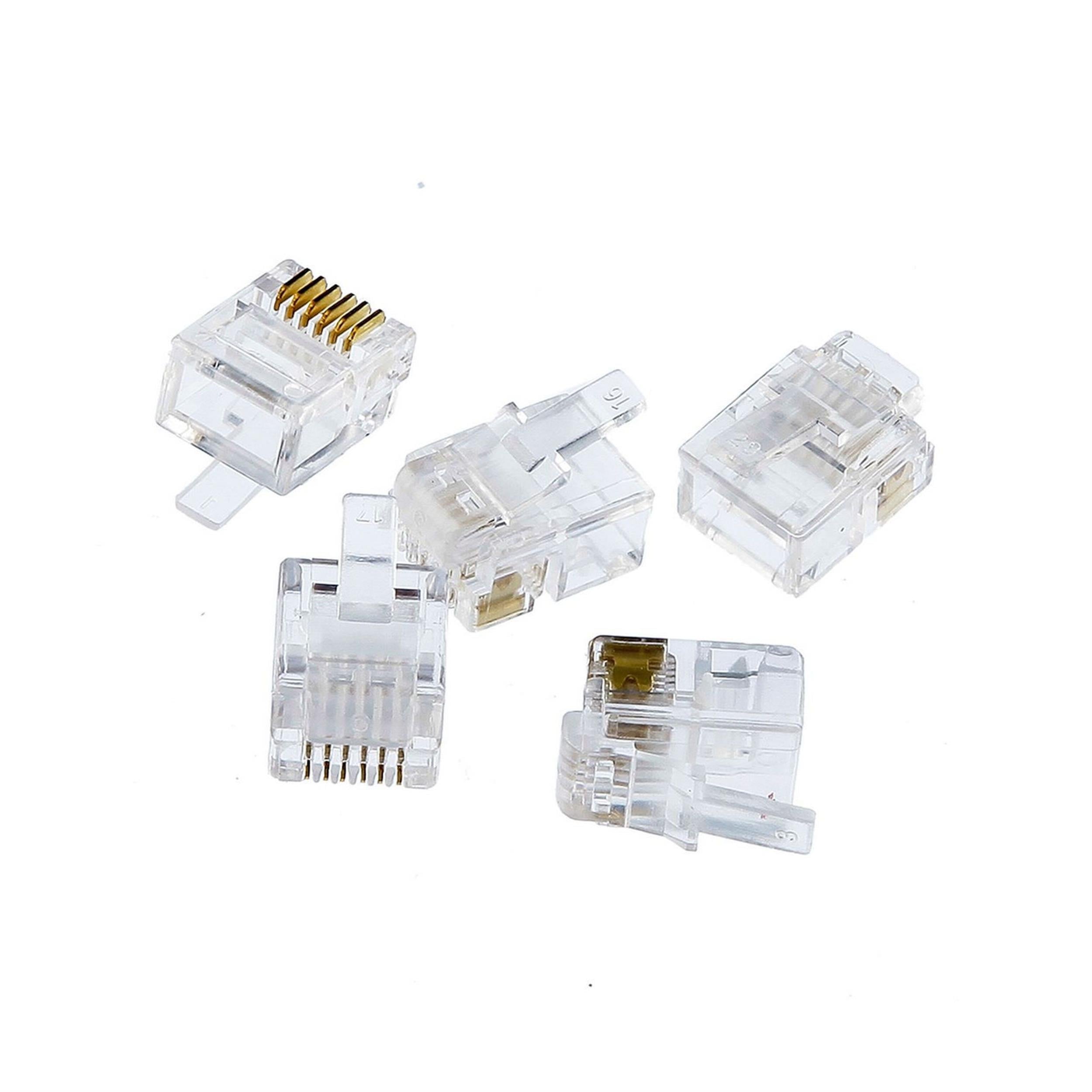 Tek-İş 6P-6C Bilgisayar Plug Telefon RJ11-RJ12 Jack Konnektör (5 Adet) (523206)