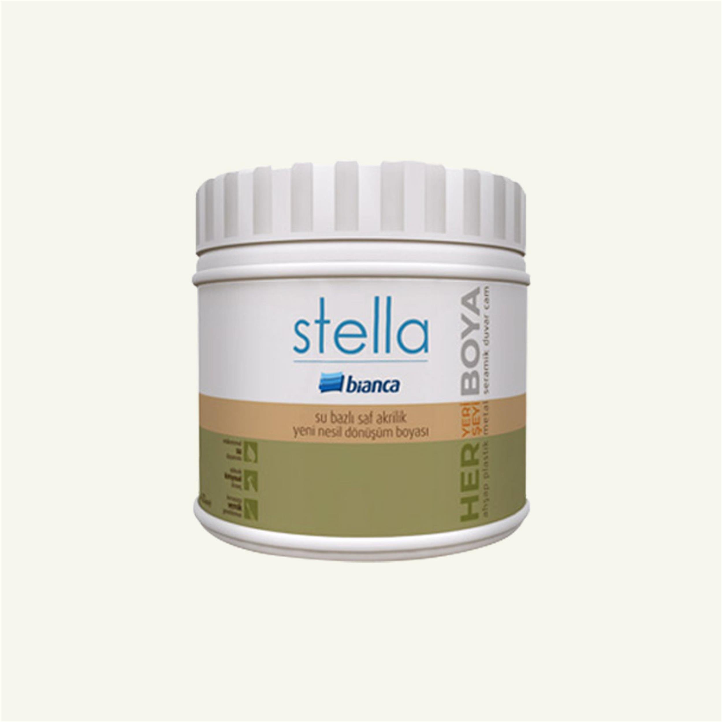 Bianca Kırık Beyaz 500 Ml. Stella Su Bazlı Saf Akrilik Boya (611G_1087_0.50)