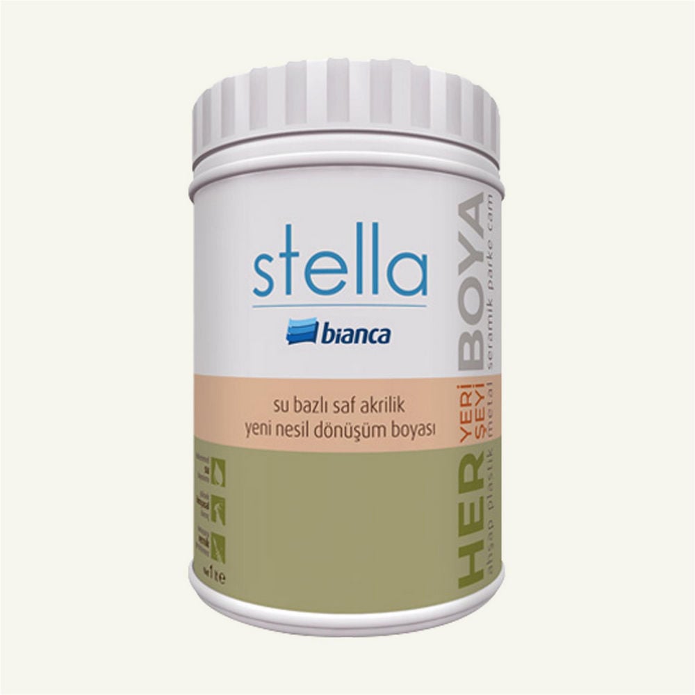 Bianca Kırık Beyaz 1 Litre Stella Su Bazlı Saf Akrilik Boya (611G_1087_1.00)