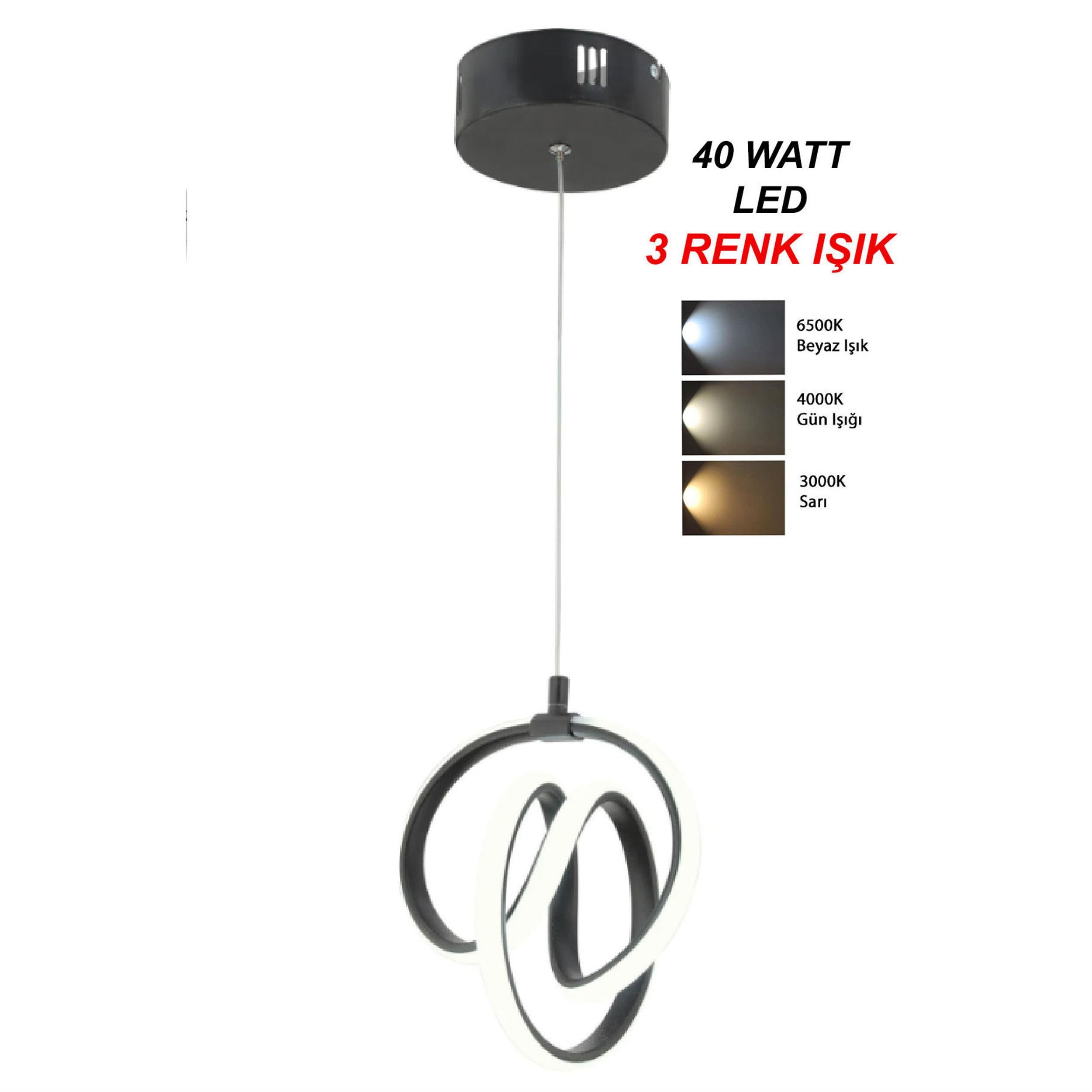 Venon Siyah Çift Renk Venüs LED Avize (660 0005 13 55)