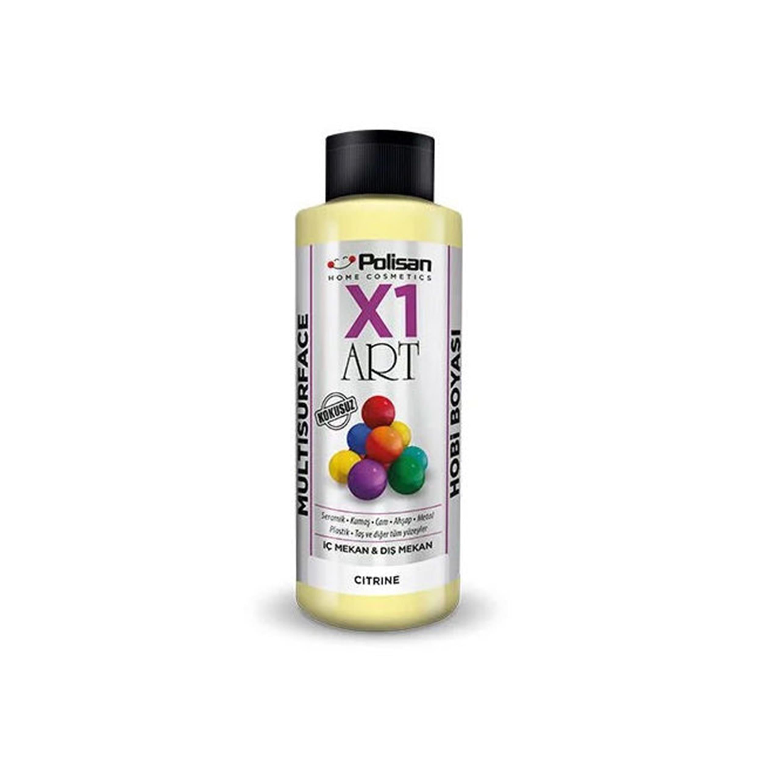 Polisan Citrine Açık Sarı 120 Ml. X1 Art Multisurface Hobi Boyası (98600140200)