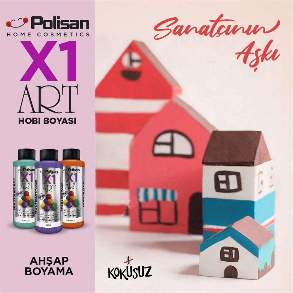 Polisan Vişne 120 Ml. X1 Art Multisurface Hobi Boyası (98600420200)