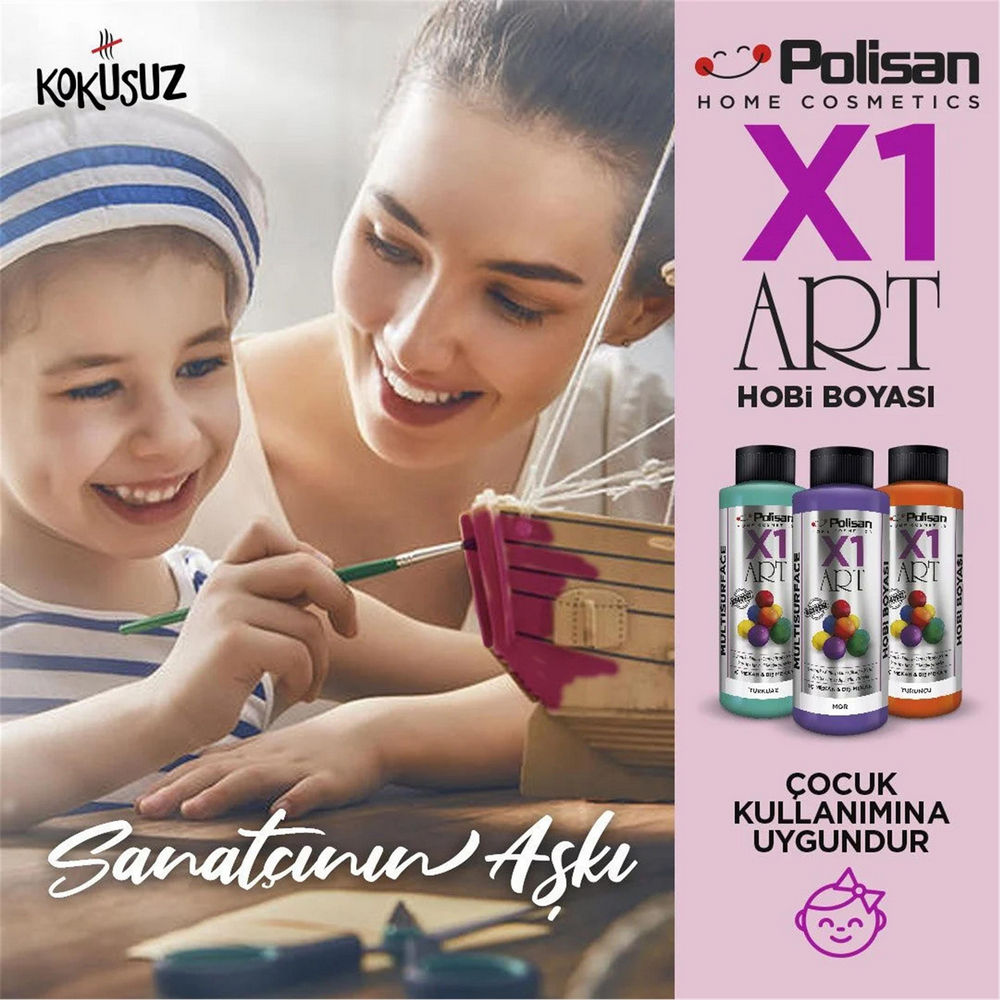 Polisan Vişne 120 Ml. X1 Art Multisurface Hobi Boyası (98600420200)
