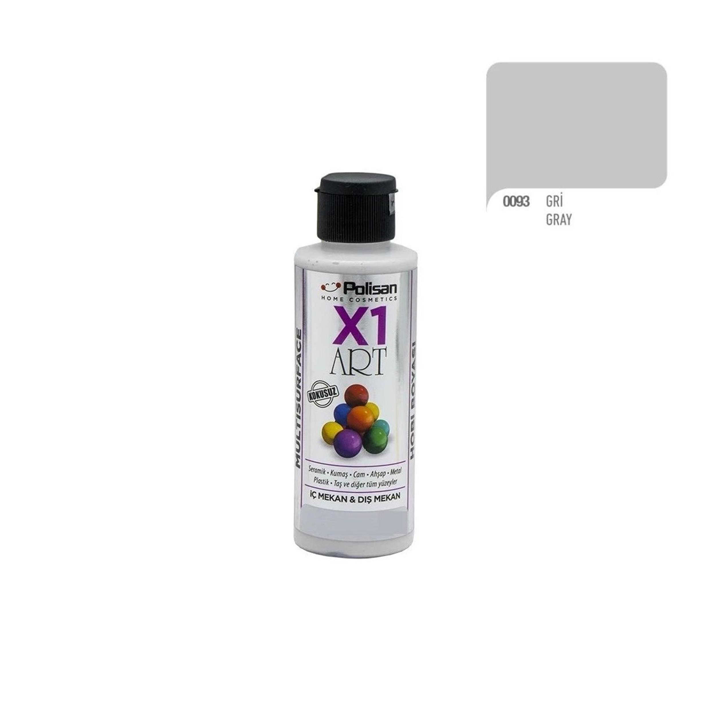 Polisan Gri 120 Ml. X1 Art Multisurface Hobi Boyası (98600930200)