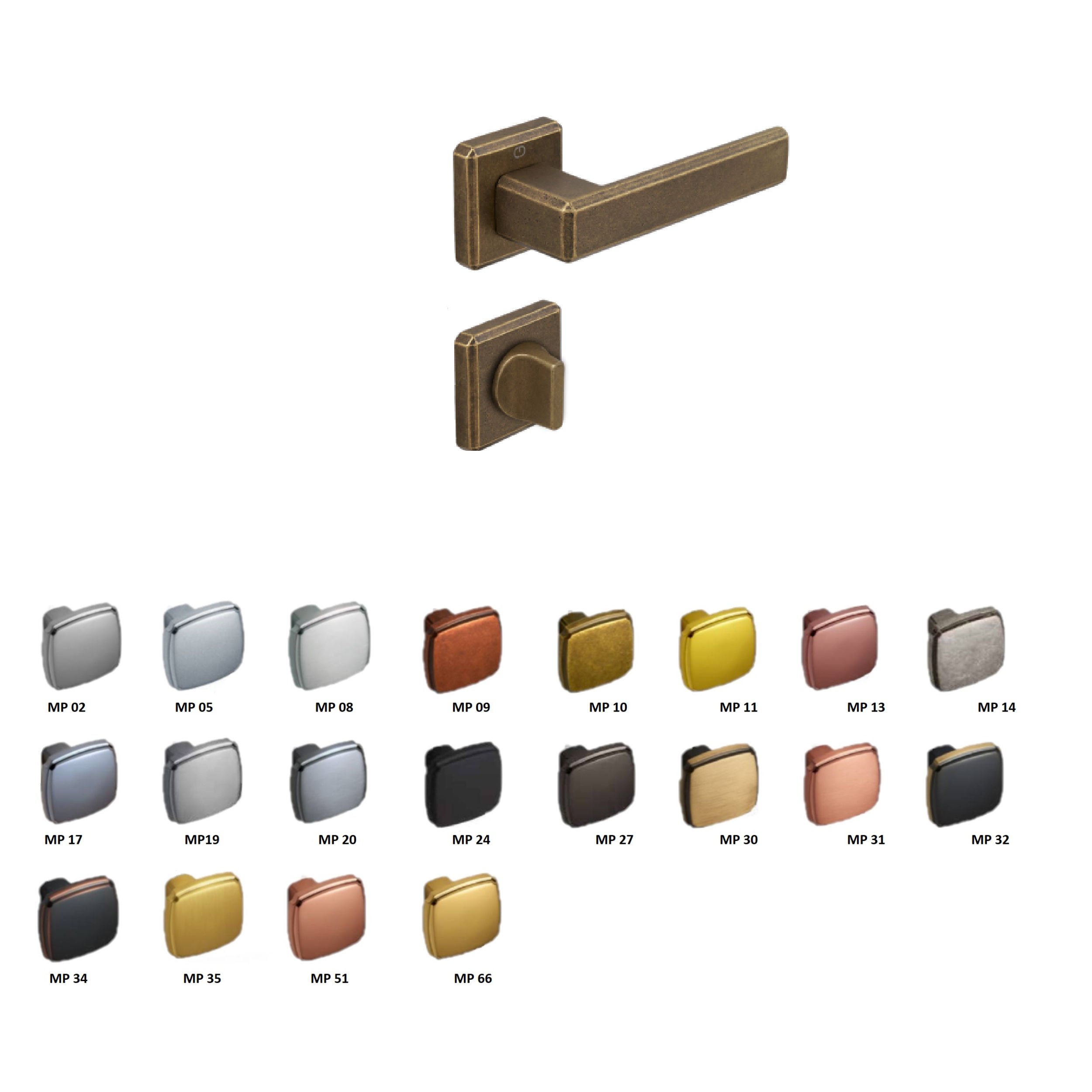 ÇEBİ Mat Antrasit Rozetli Carlı Banyo kapı Kolu MP27 (A51069159127)