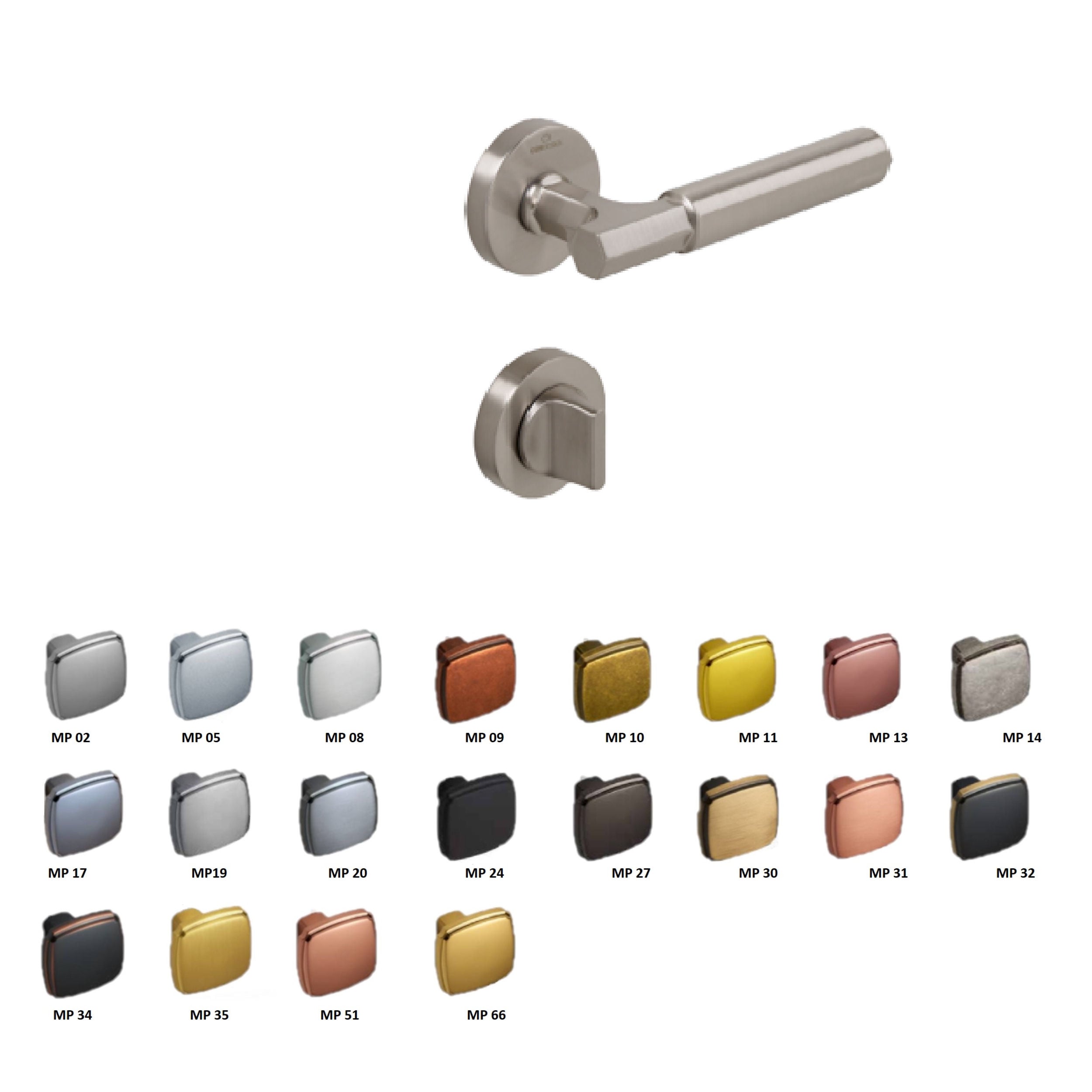 ÇEBİ Parlak Siyah Rozetli Irıs Banyo Kapı Kolu MP17 (A51269191117)