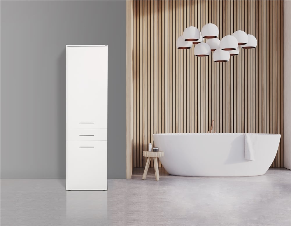 Adore Diamond Çamaşır Sepetli Kapak ve Çekmeceli Çok Amaçlı Dolap (ADR-621-PP-1)
