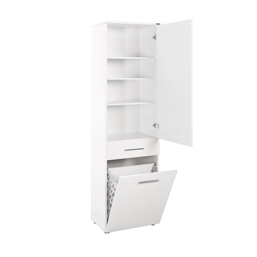 Adore Diamond Çamaşır Sepetli Kapak ve Çekmeceli Çok Amaçlı Dolap (ADR-621-PP-1)