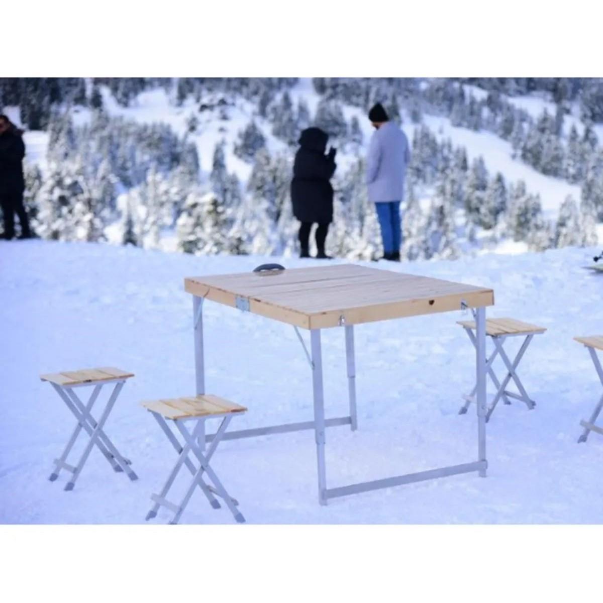 Canşi Çantalı Katlanabilir Masa Tabure Seti (AFEKS.2302)