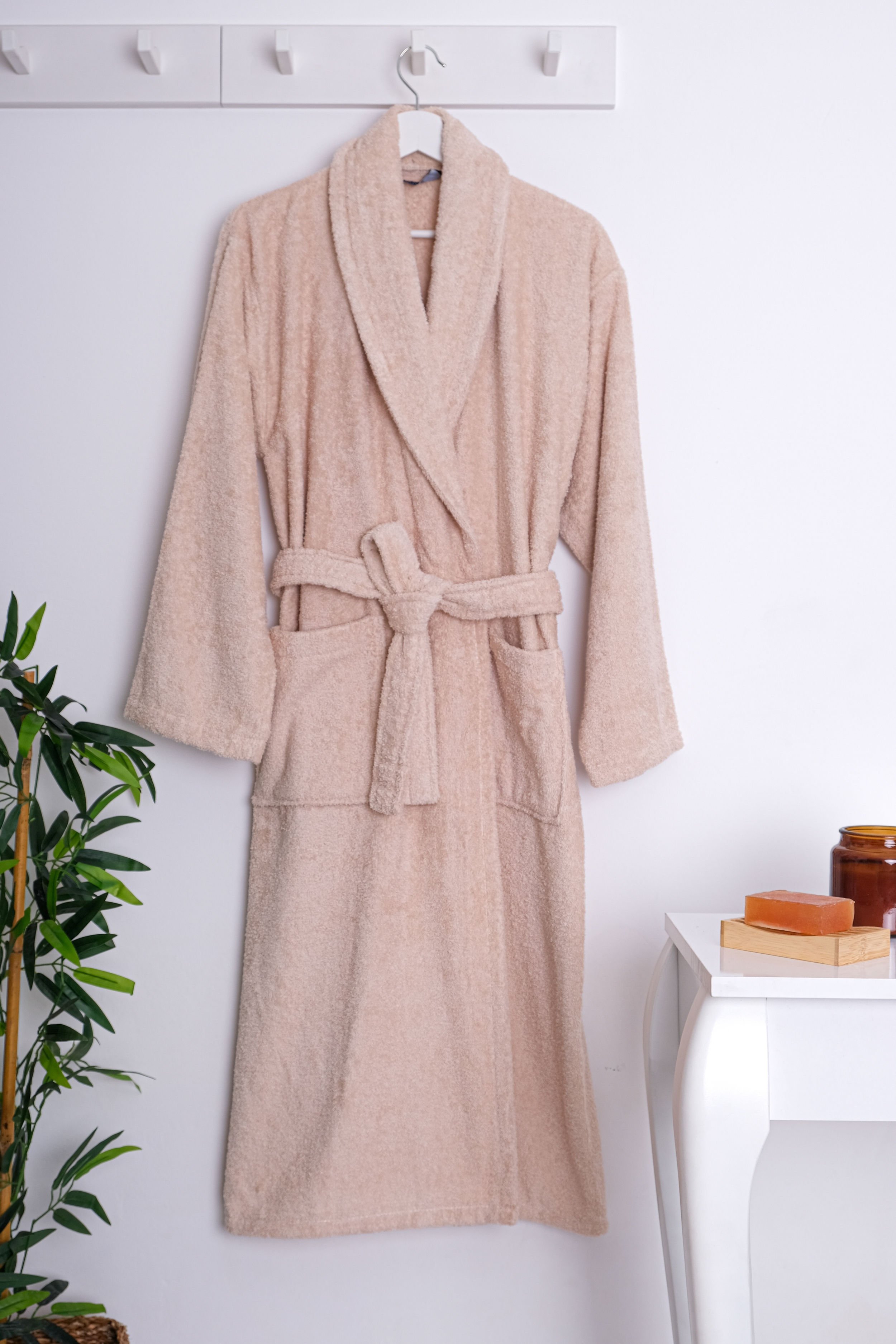 Afeks Home Cappiccino L-XL Beden Şal Yaka Bornoz (AFEKSHOME.40045)