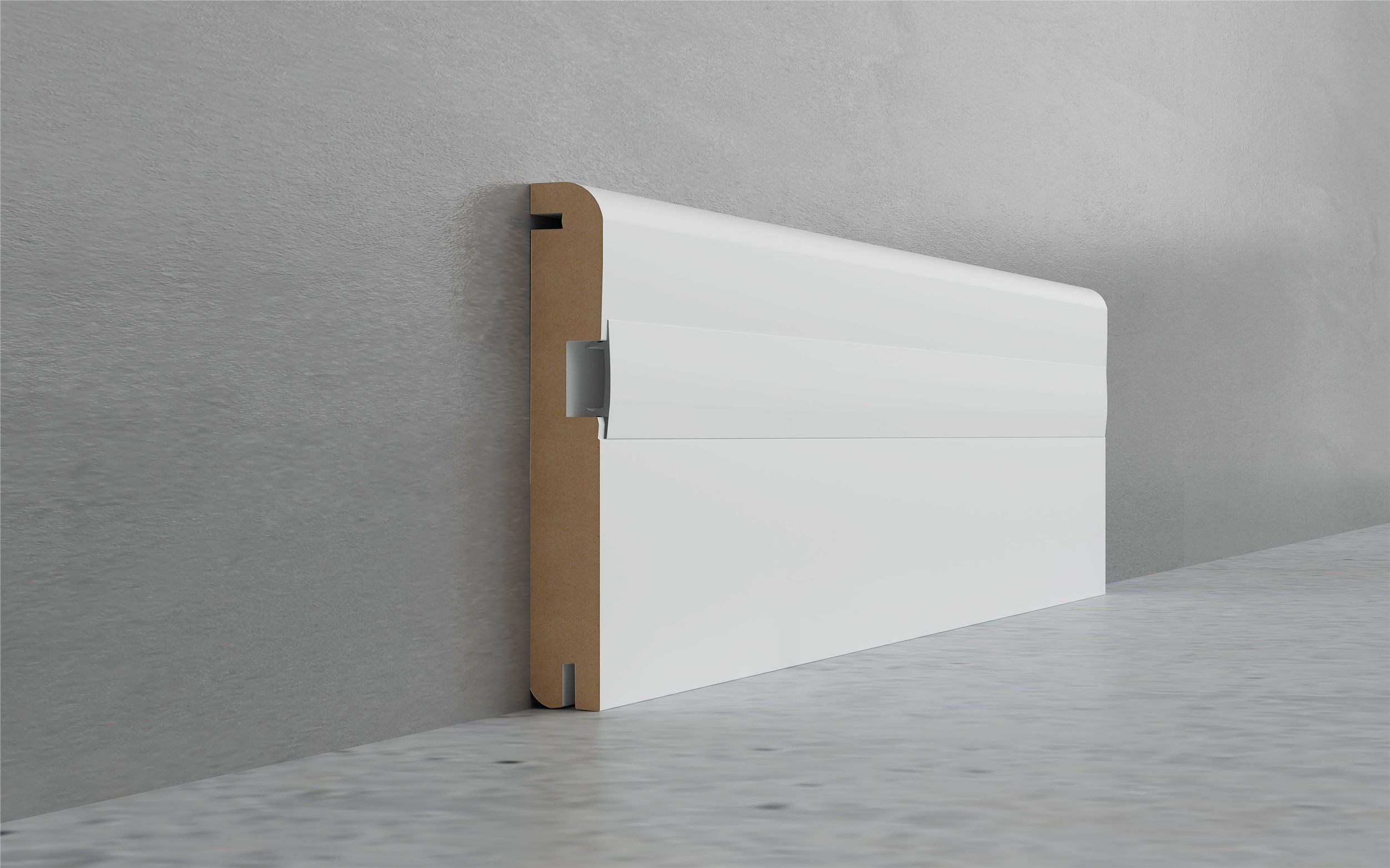 Deluxe Beyaz Kanallı Süpürgelik (AKSÜPER.152 10 100CKB01)