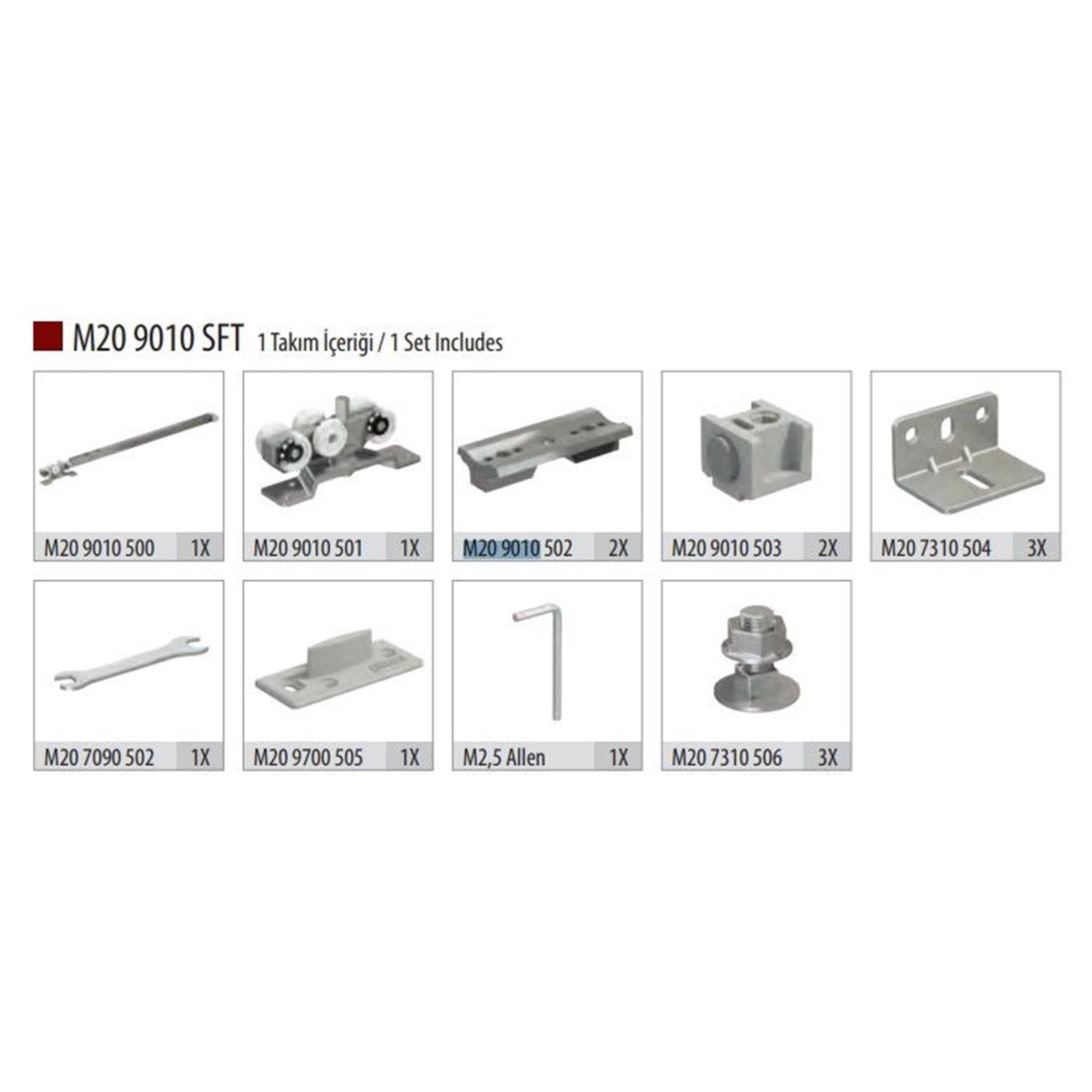 Albatur 60 Kg Çift Yöne Yavaşlatıcılı Sürme Kapı Sistemi (ALB-M20 9010 SFT)