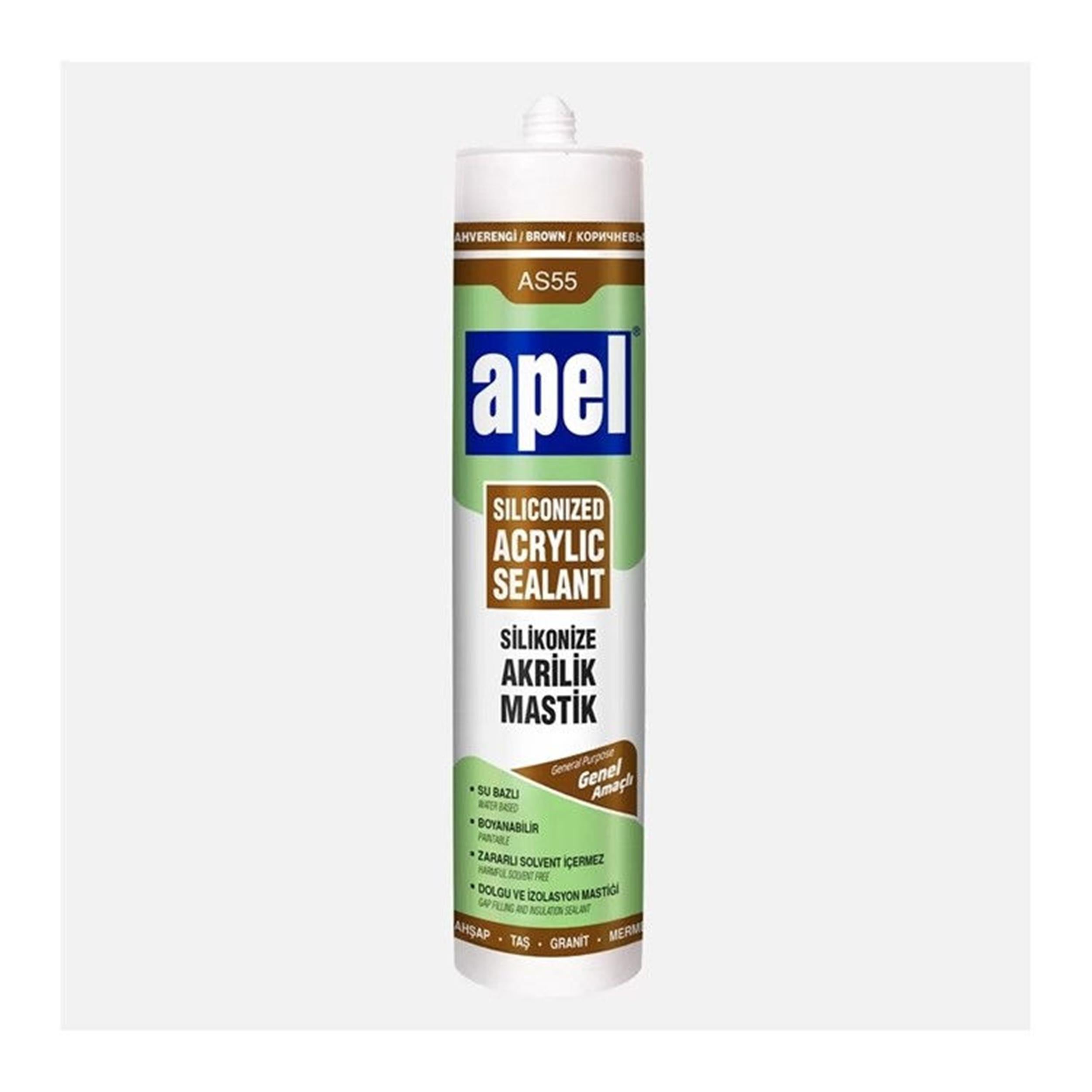 APEL Kahverengi 500 gr Silikonize Akrilik Mastik (APEL.H.AASK500)