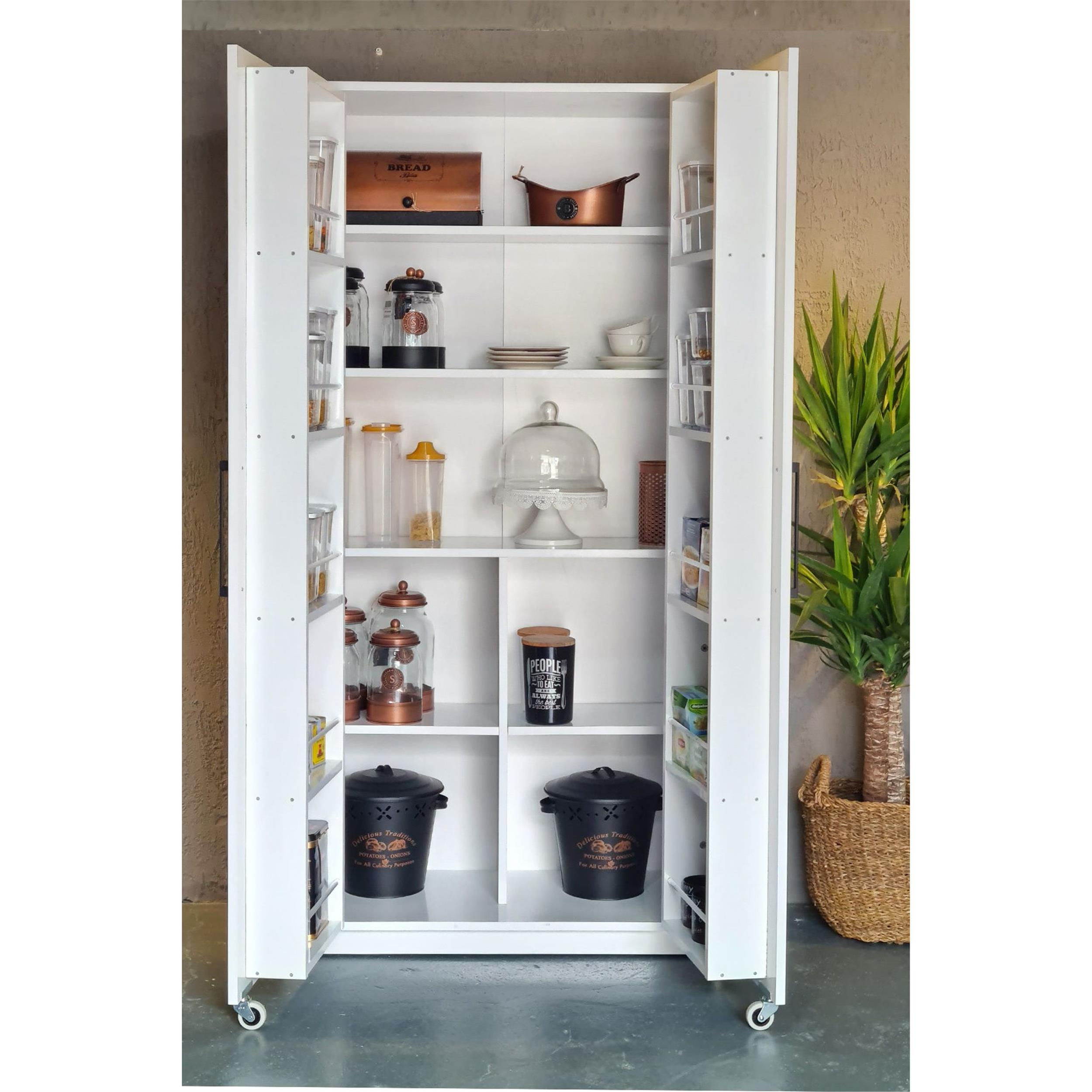 Avm Park Beyaz 180 cm 2 Kapaklı Erzak Dolabı (AVM.292155)