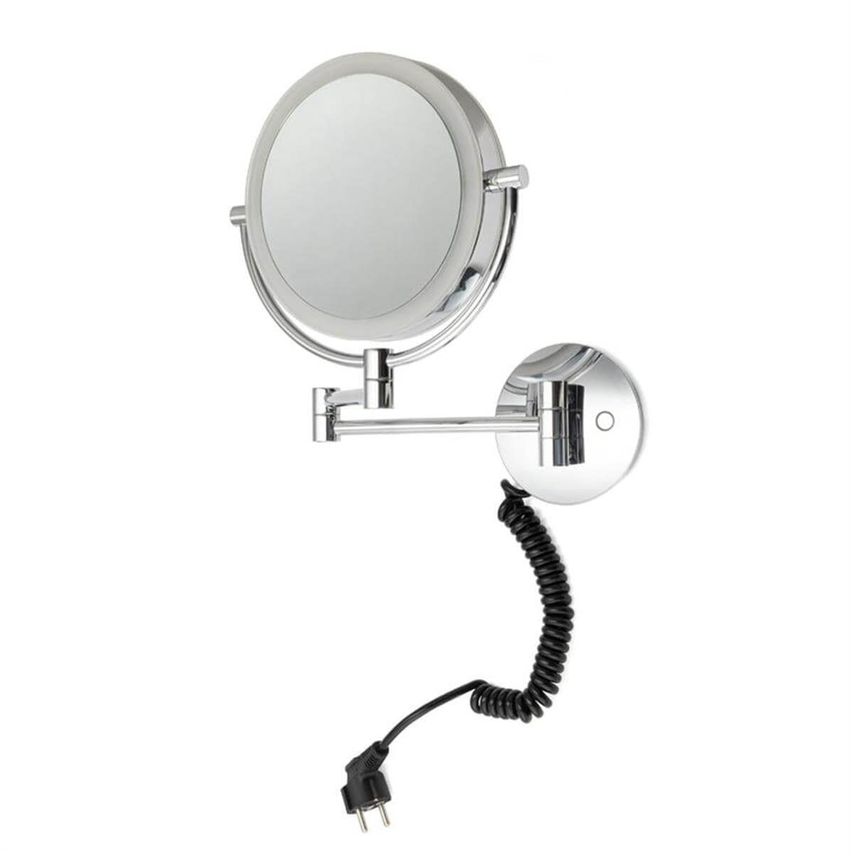System Krom 5X Işıklı Duvara Monte Büyüteçli Makyaj Aynası (BA1030 035 CR)