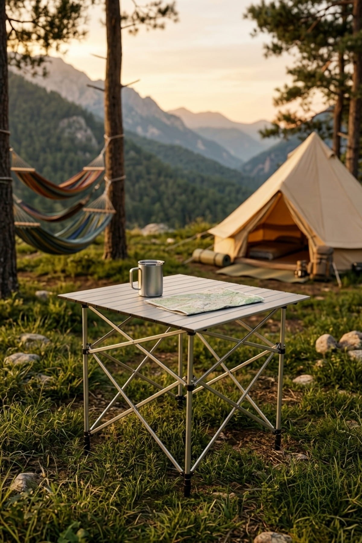 Baycamp TB70 Paslanmaz Katlanır Kamp Masası Y70 x G70 x D70 cm (BAYCAMP.TB70)