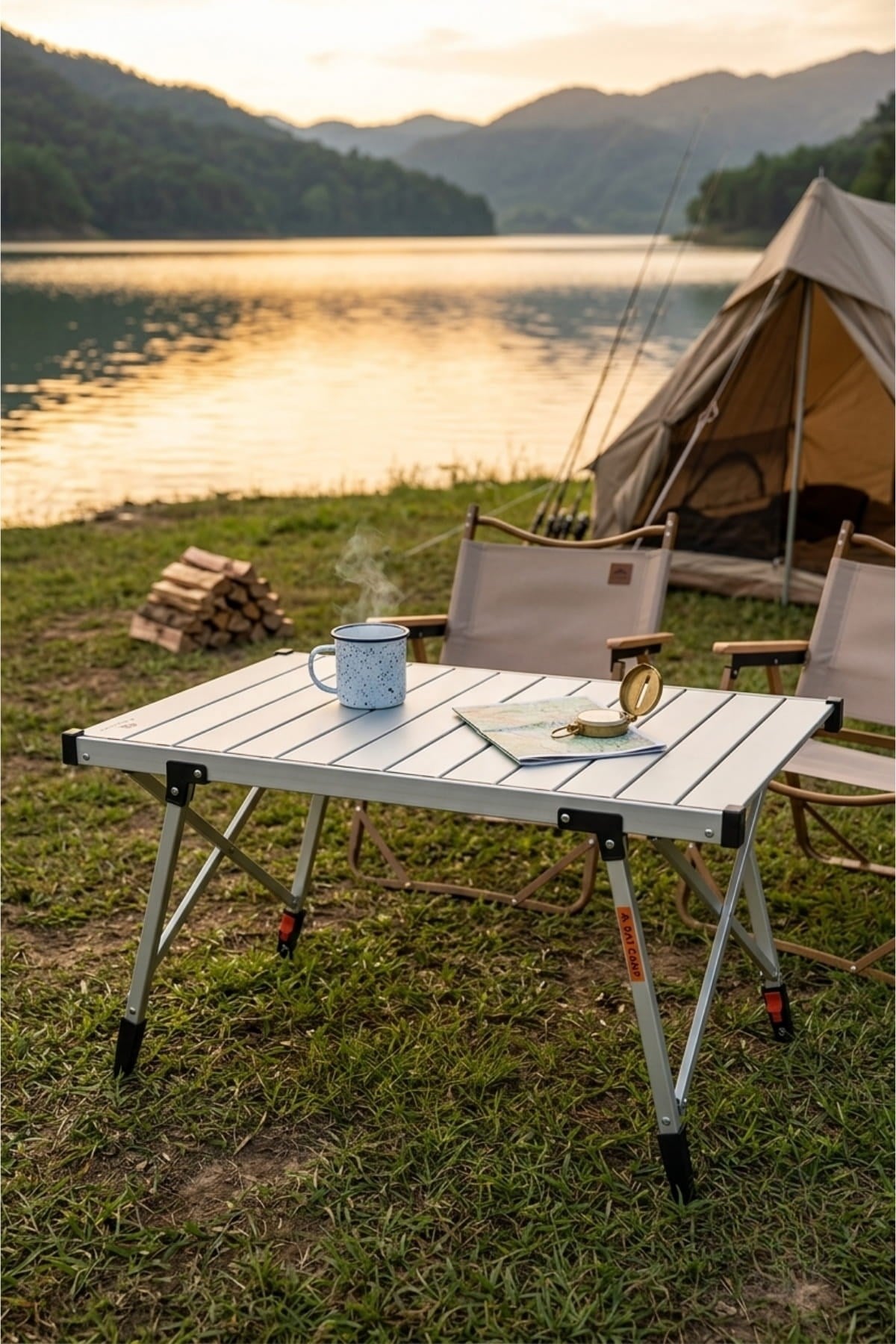 Baycamp TB90 Paslanmaz Katlanır Kamp Masası Y72 x G89 x D49 cm (BAYCAMP.TB90)