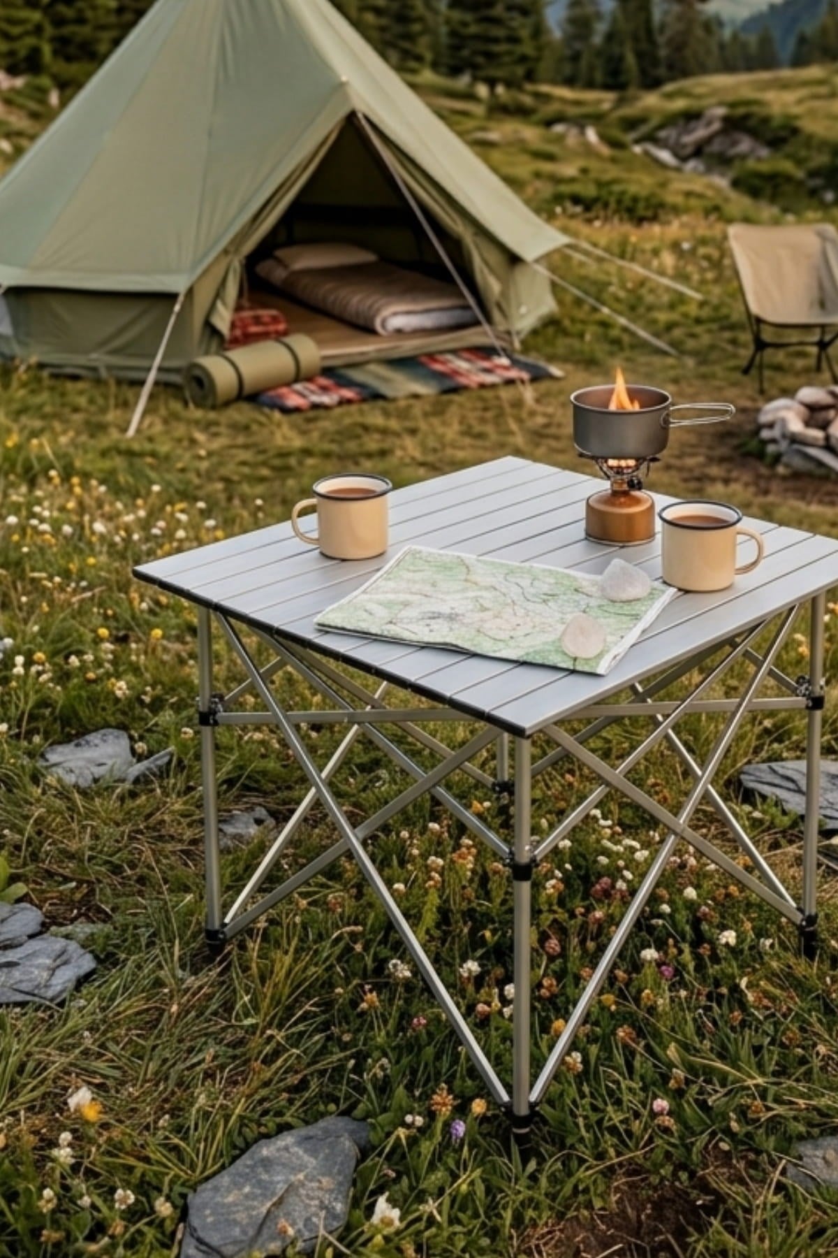 Baycamp TB70 Paslanmaz Katlanır Kamp Masası Y70 x G70 x D70 cm (BAYCAMP.TB70)