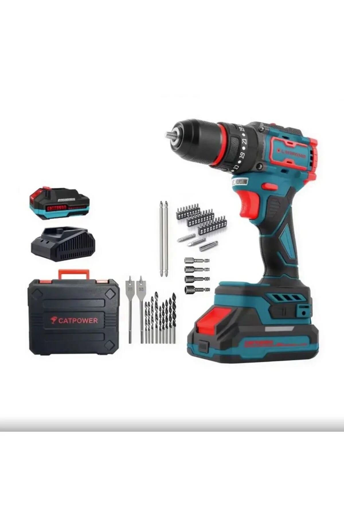 Catpower 1050 Çift Akülü 20V 2 X 2.0Ah Kömürsüz Darbeli Vidalama 70 Parça Hediye # (CAT-1050)