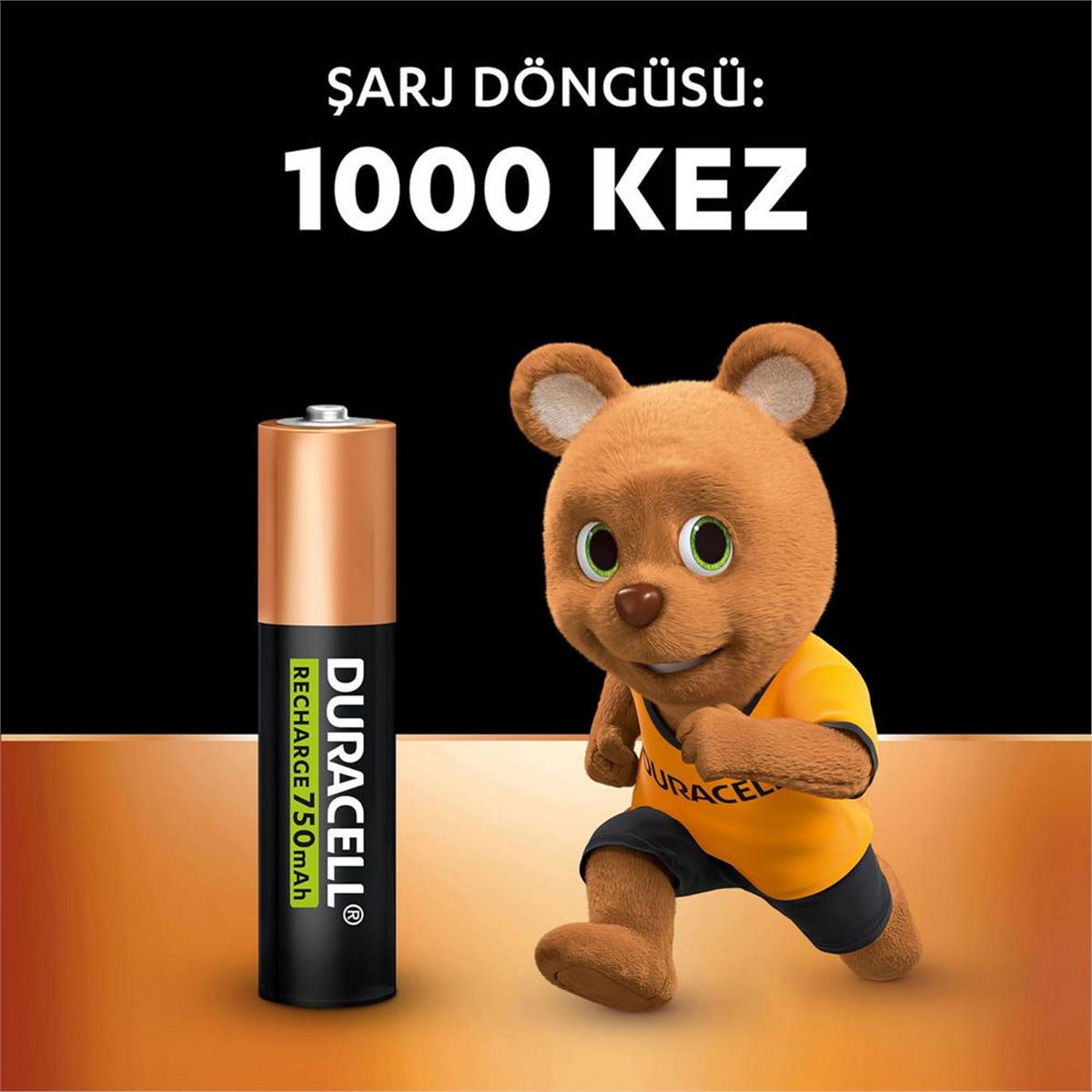 Duracell AAA 1.2 V 750 Mah Şarj Edilebilir İnce Kalem Pil (2 Adet) (DRCL-7939)