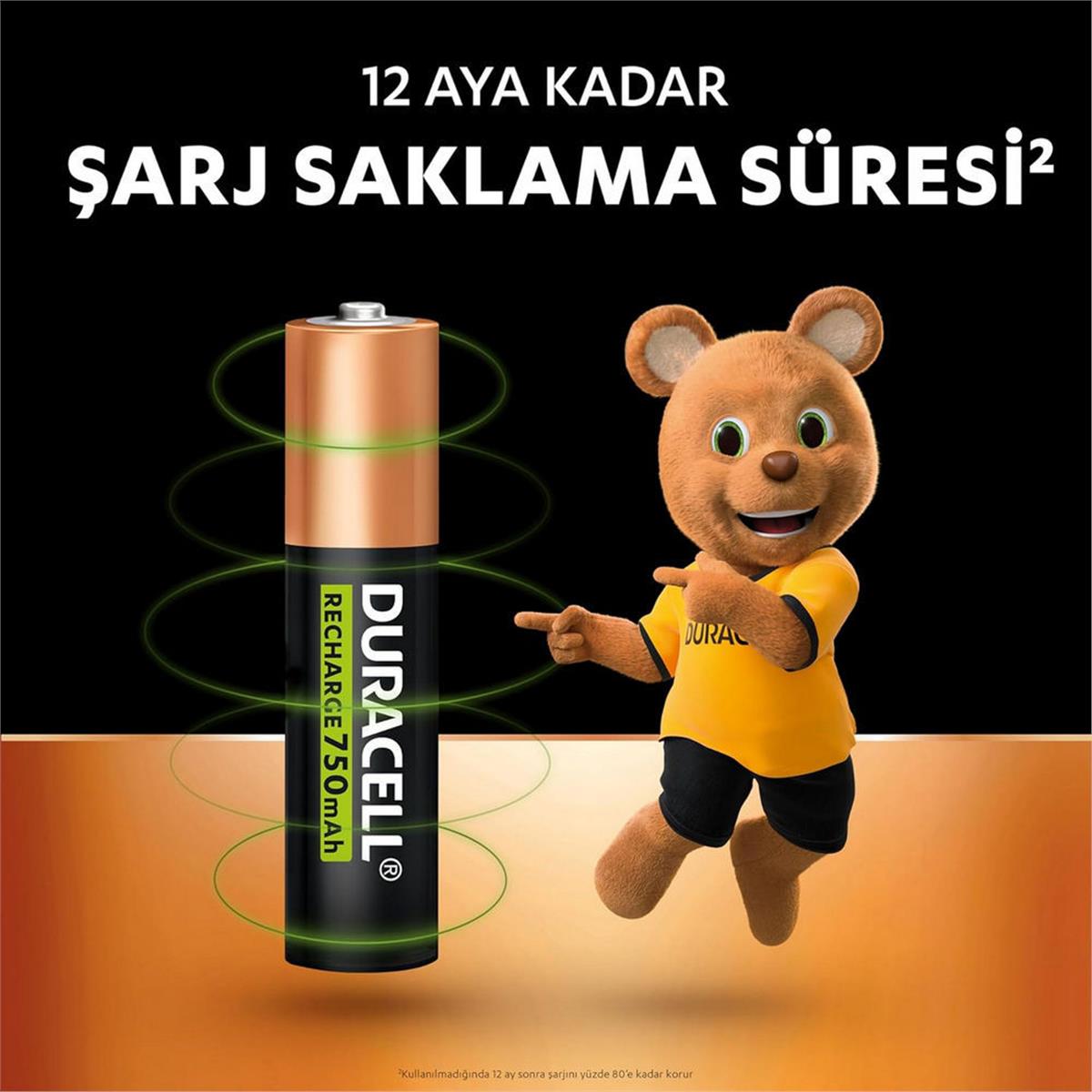 Duracell AAA 1.2 V 750 Mah Şarj Edilebilir İnce Kalem Pil (2 Adet) (DRCL-7939)