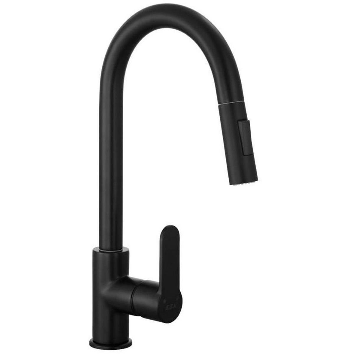 E.C.A. Mat Siyah Nita Spiralli Kuğu Borulu Eviye Bataryası (ECA.102118129C1)