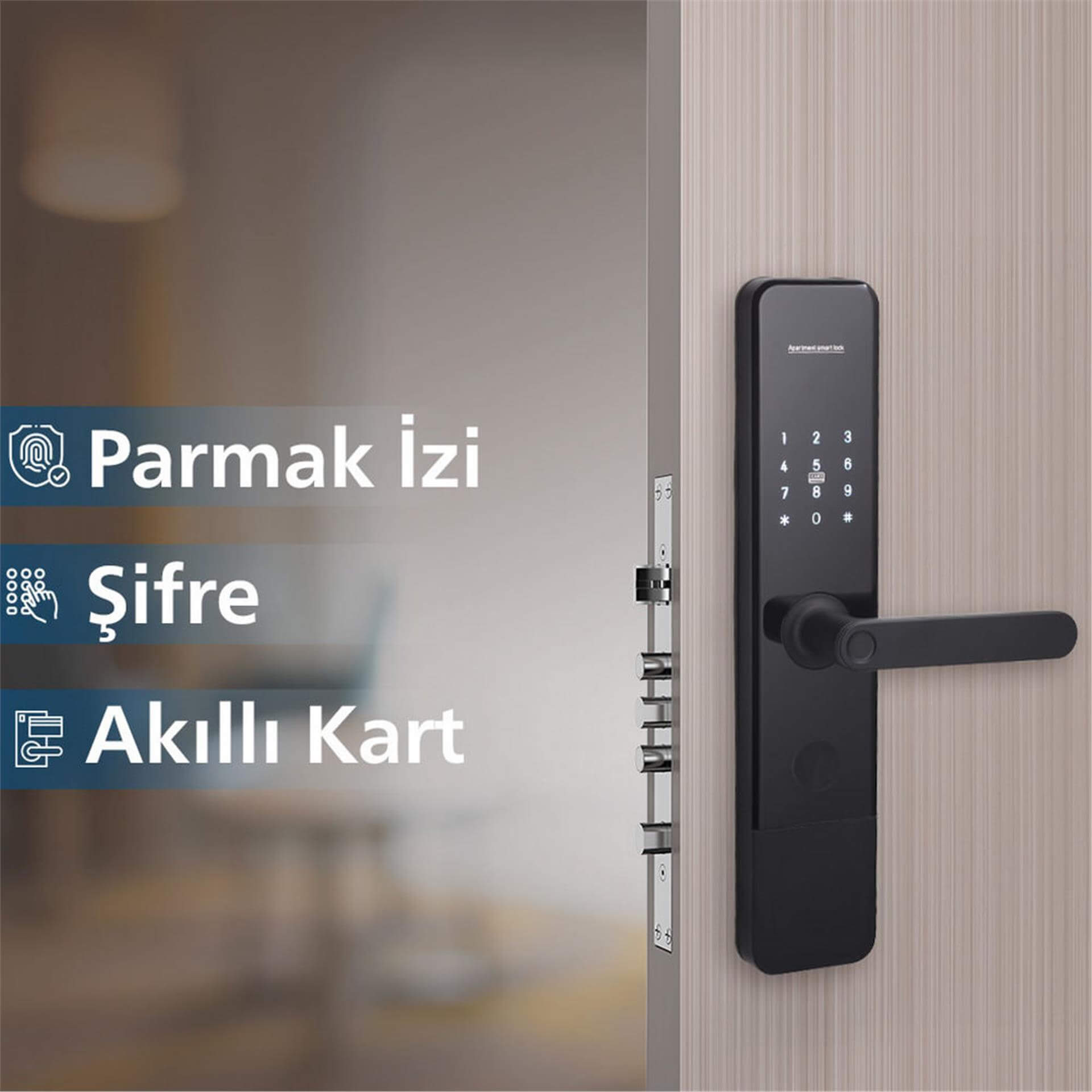 Emaks Prime Siyah E35 Akıllı Kapı Kilidi (EE.EKK.002.0001.R001)