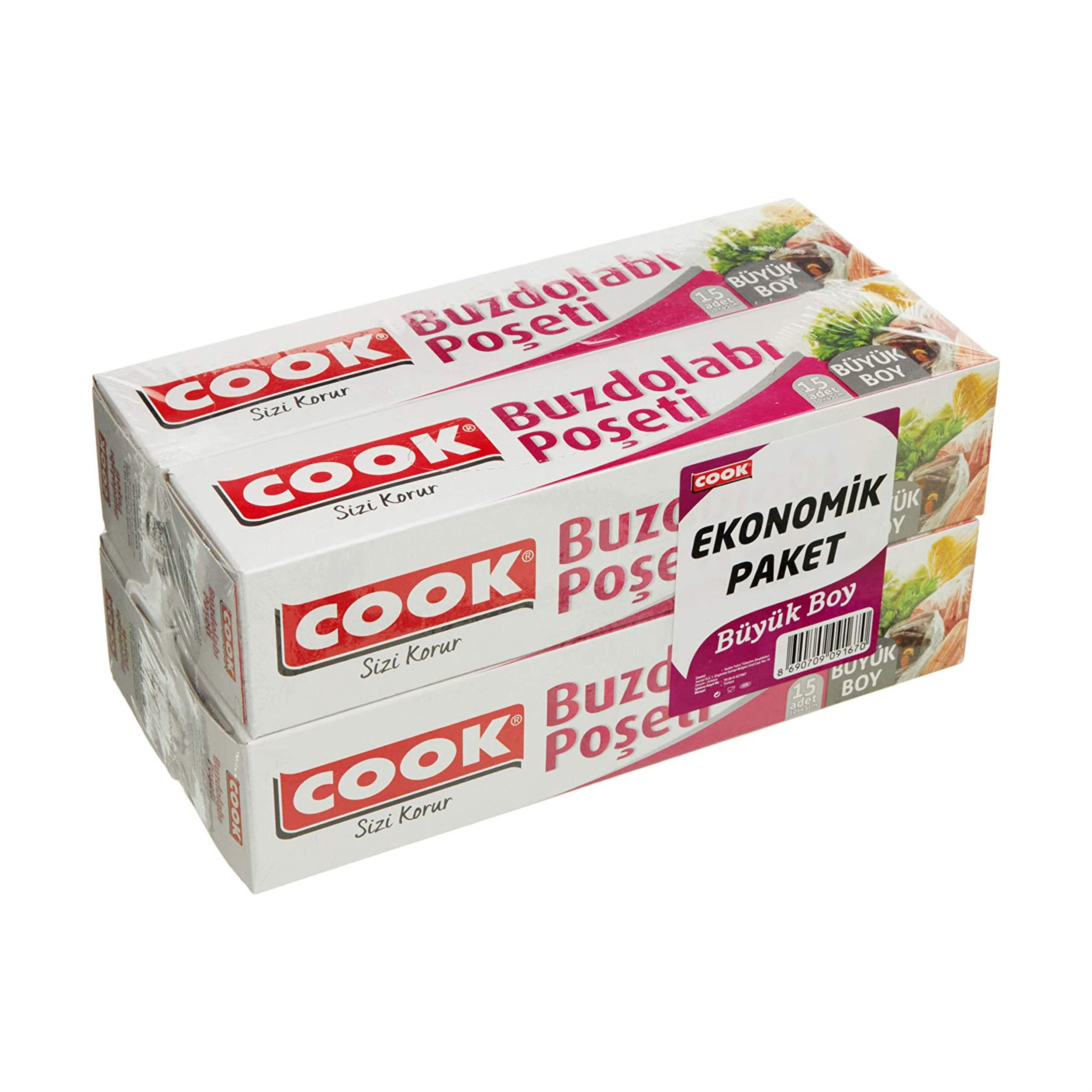 COOK 30x45 cm Büyük Boy Buz Dolabı Poşeti (60 Adet) (EG-045259)