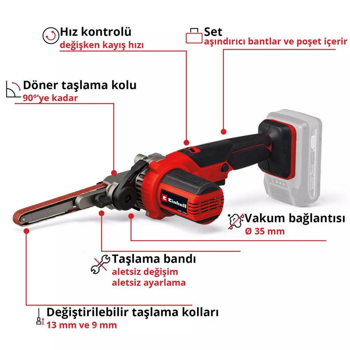Einhell TE-BF 18 Li Solo Akülü Bant Eğe (Aküsüz) (EİNHEL.4461000)