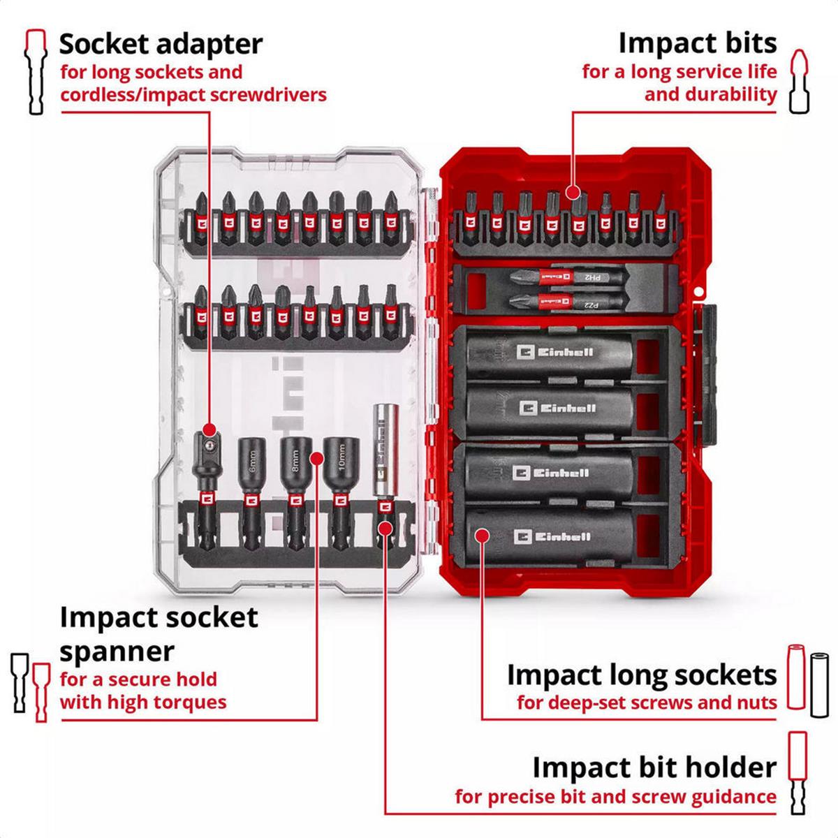 Einhell 35 Parça M-Case Bits ve Lokma Uç Seti (EİNHEL.49109230)