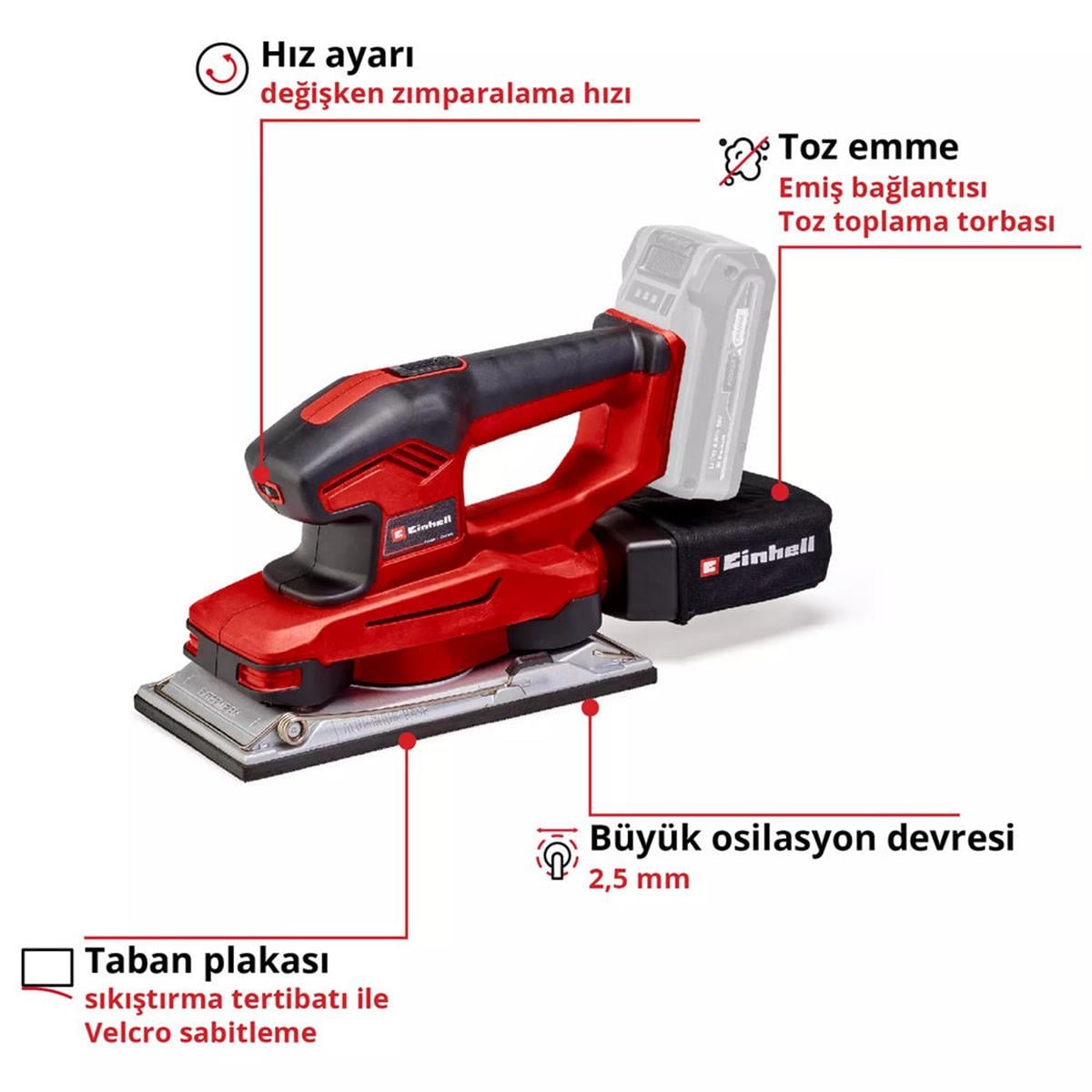 Einhell TE-OS 18/230 Li Aküsüz Zımpara Makinası (EİNHEL.4460720)