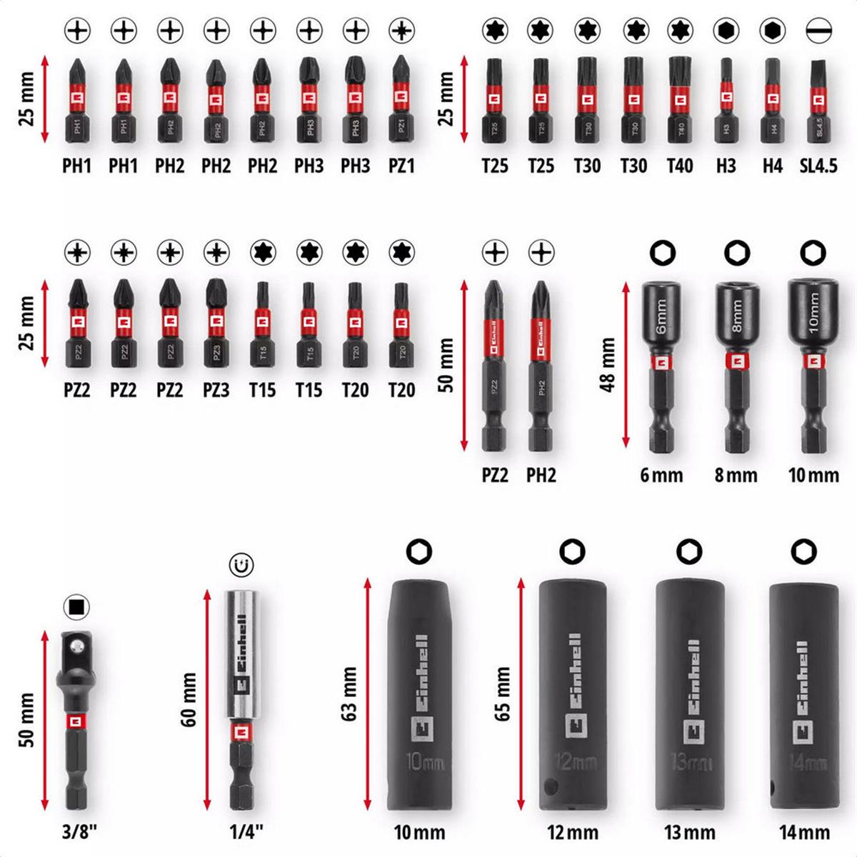 Einhell 35 Parça M-Case Bits ve Lokma Uç Seti (EİNHEL.49109230)