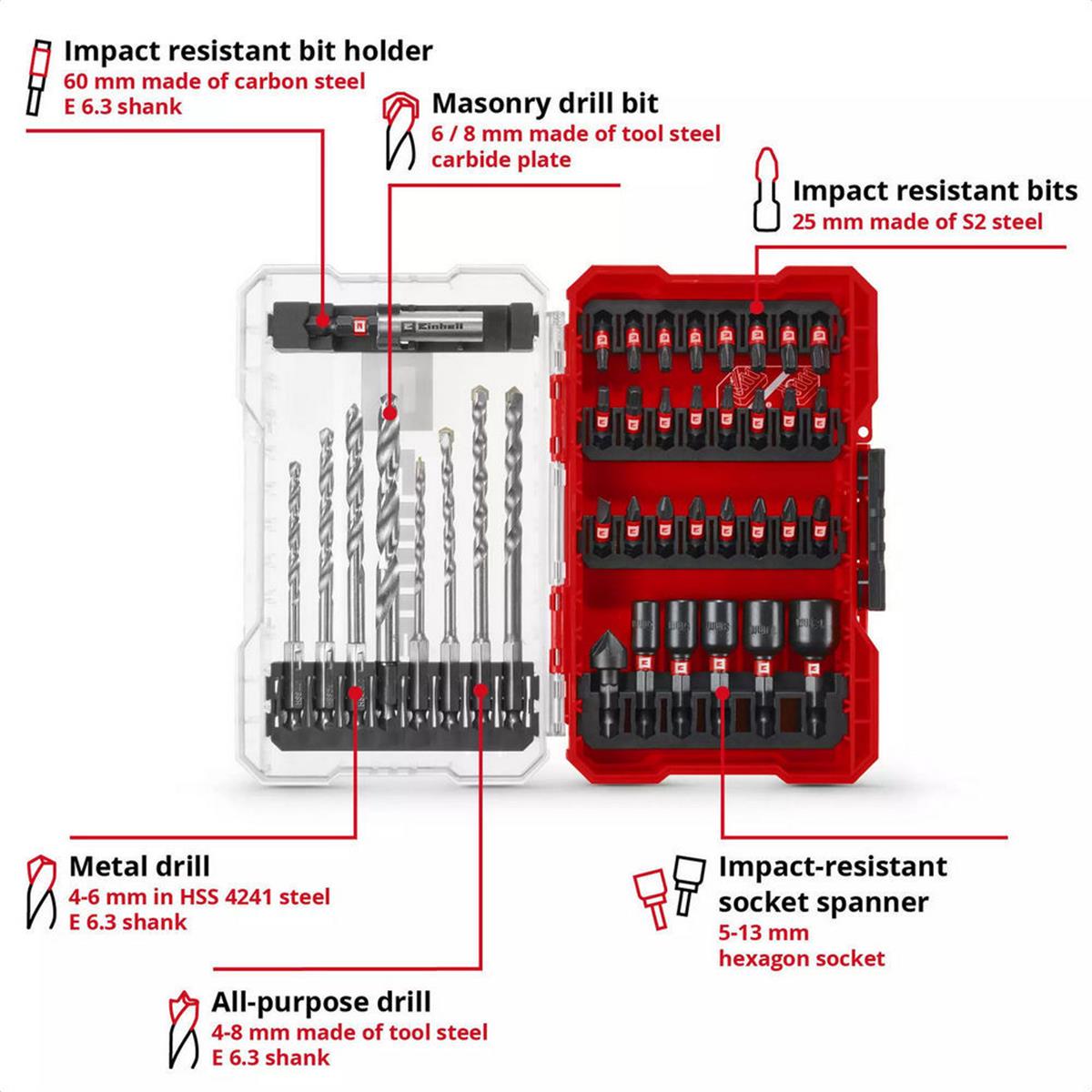 Einhell 39 Parça M-Box Metal Beton Matkap Uç Bits Seti (EİNHEL.49108763)