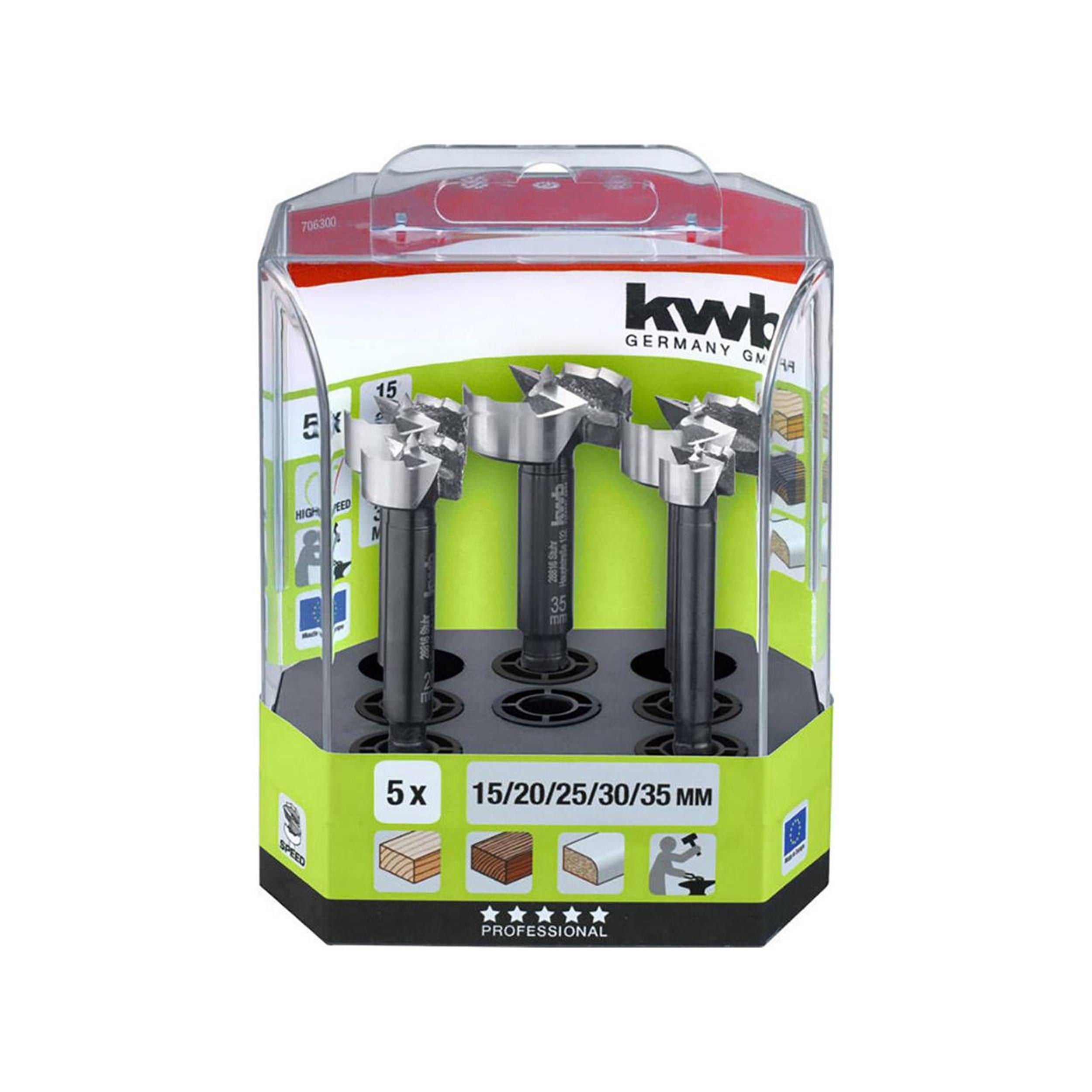 KWB Tas Menteşe Set 5 Parça Ø 15, 20, 25, 30, 35 mm (EİNHEL.49706300)