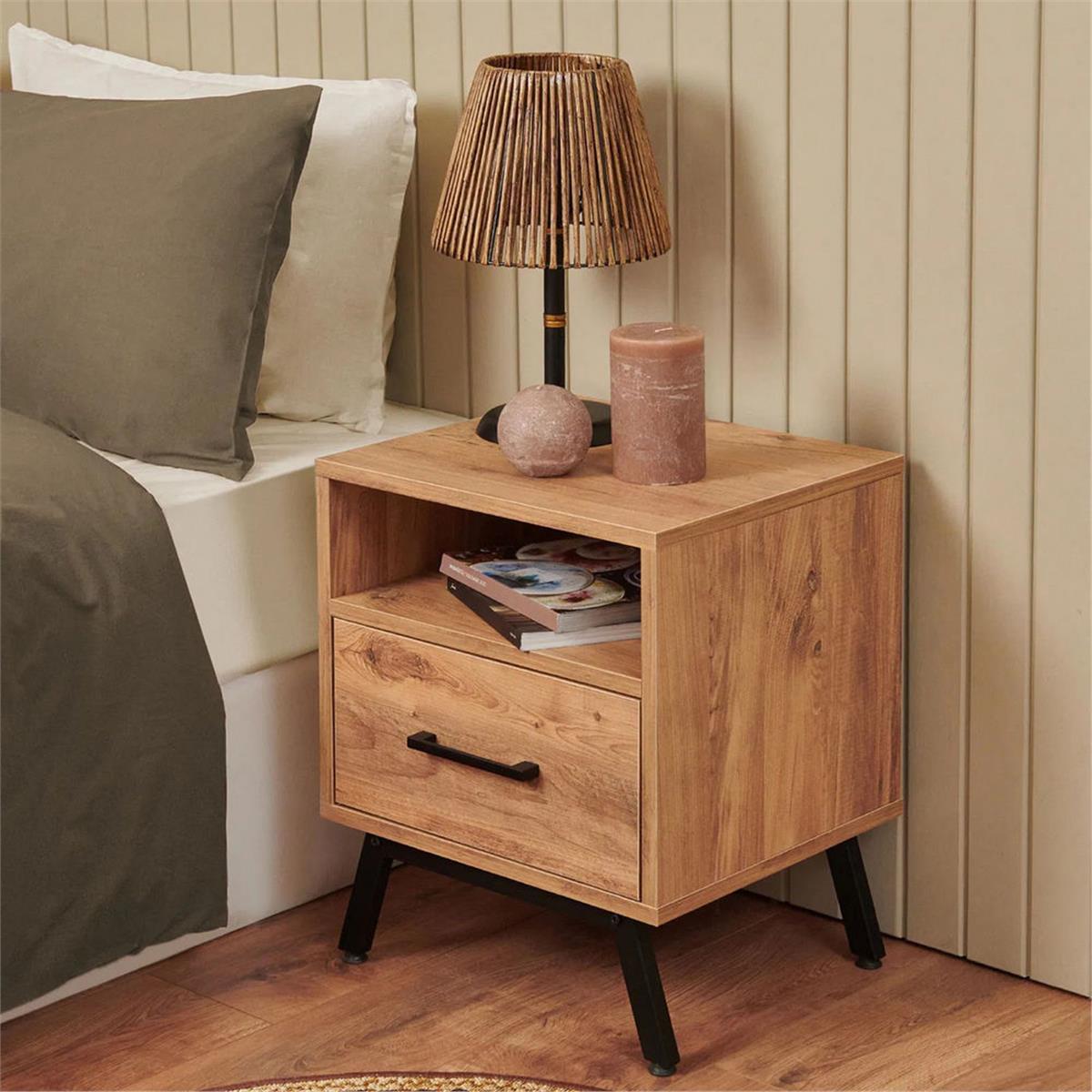 F.L.Y. Atlantik Çam Alfa Tek Çekmeceli Komodin (FLY174048)