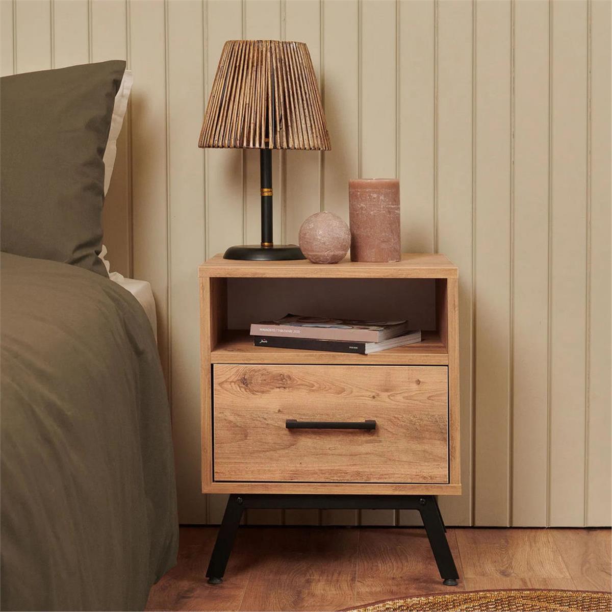 F.L.Y. Atlantik Çam Alfa Tek Çekmeceli Komodin (FLY174048)