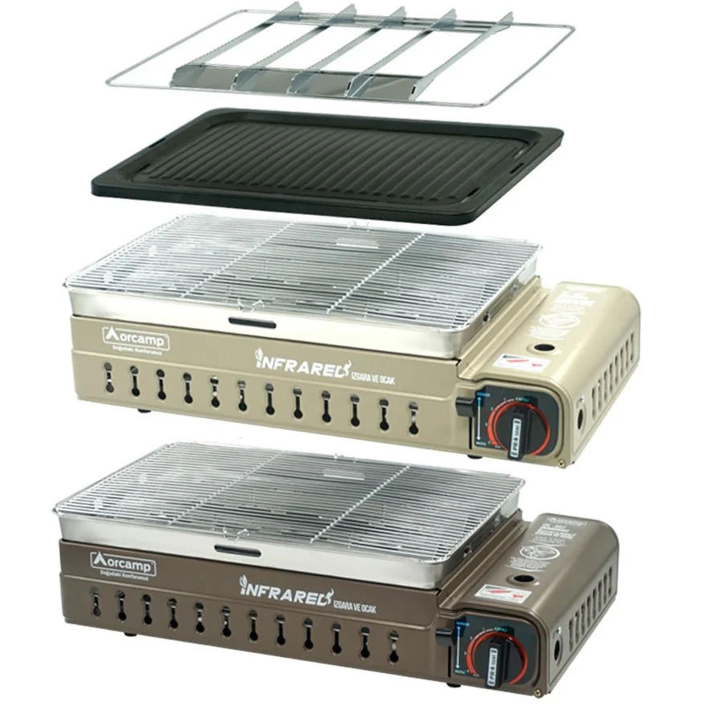 Orcamp Kahverengi Çantalı Portatif Dumansız Izgara Kamp Ocağı (FM.02.00.0024)