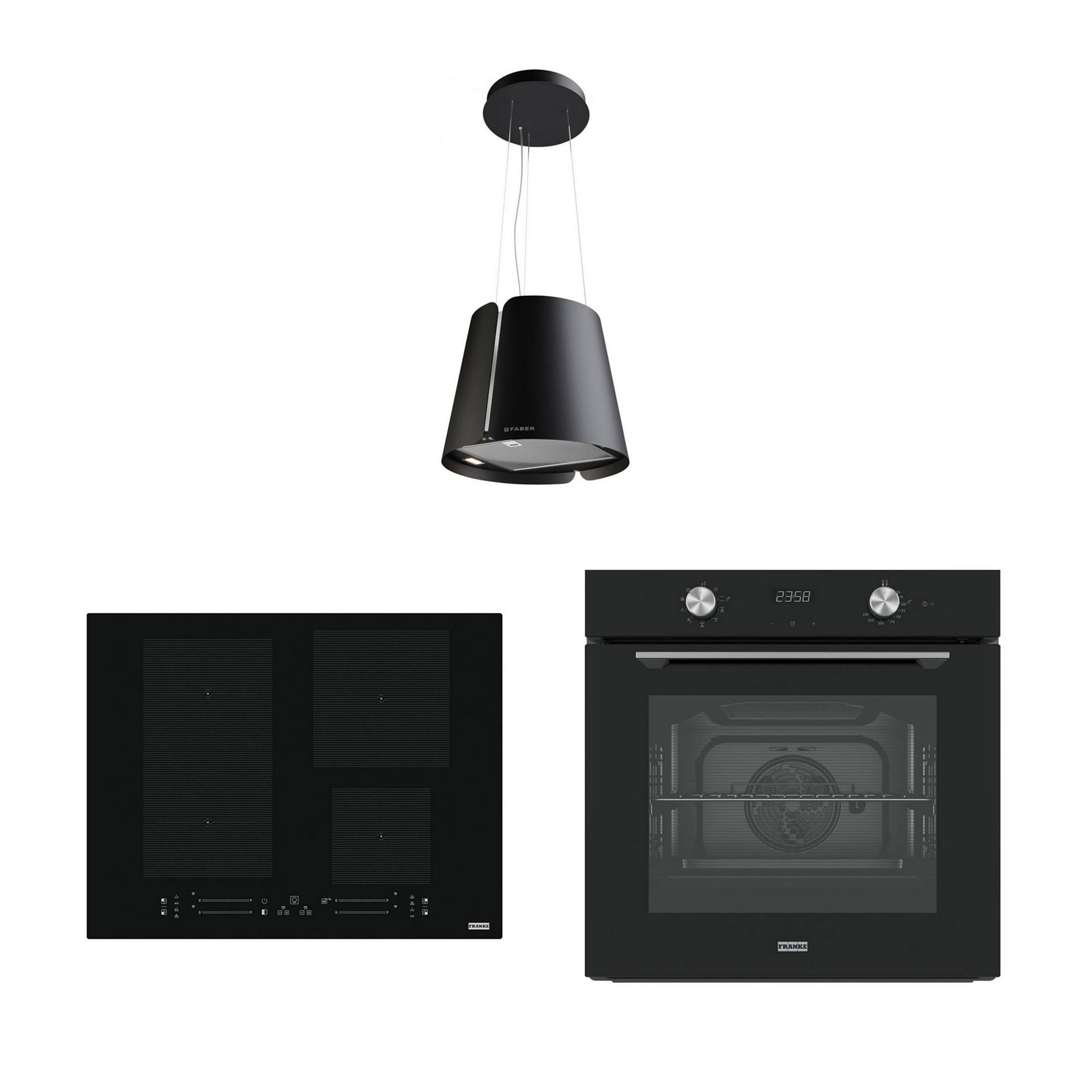 Franke Siyah Beat Ankastre Set (3' Lü Set)