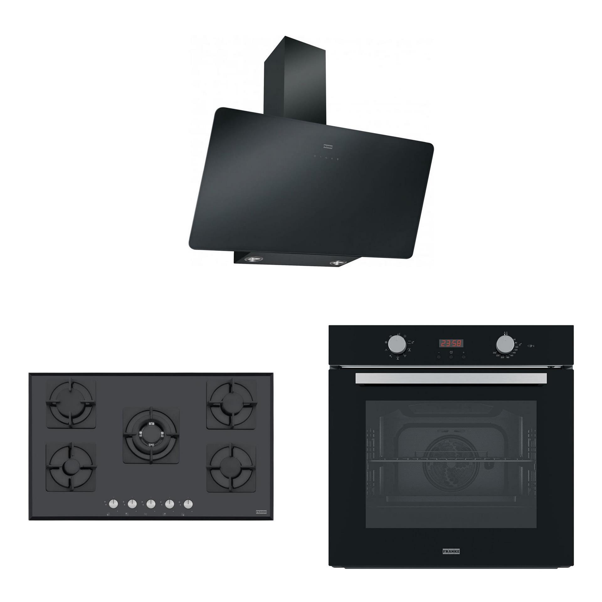 Franke Siyah Cam Ankastre Set (3' Lü Set)