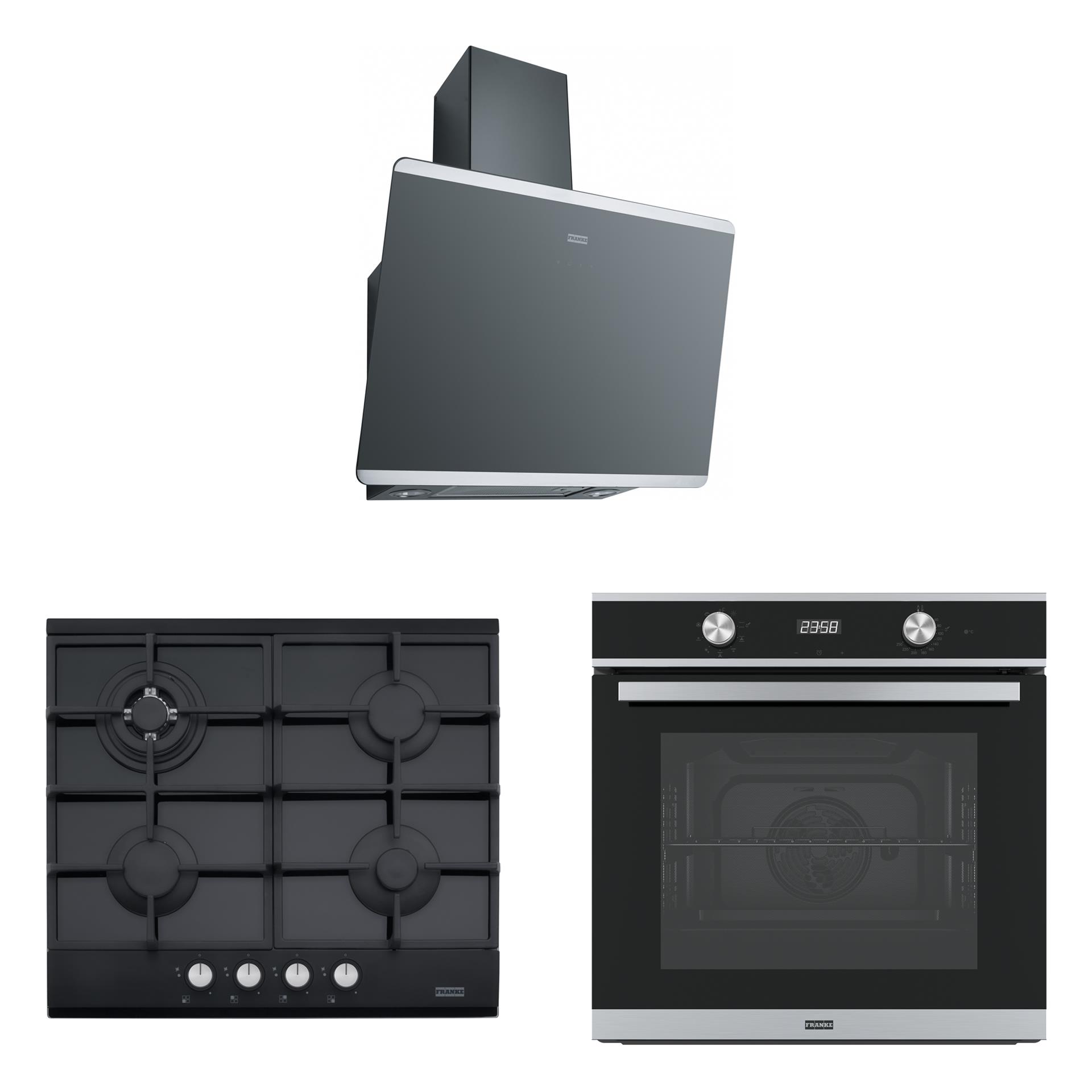 Franke İnox Siyah Smart Ankastre Set (3' Lü Set)