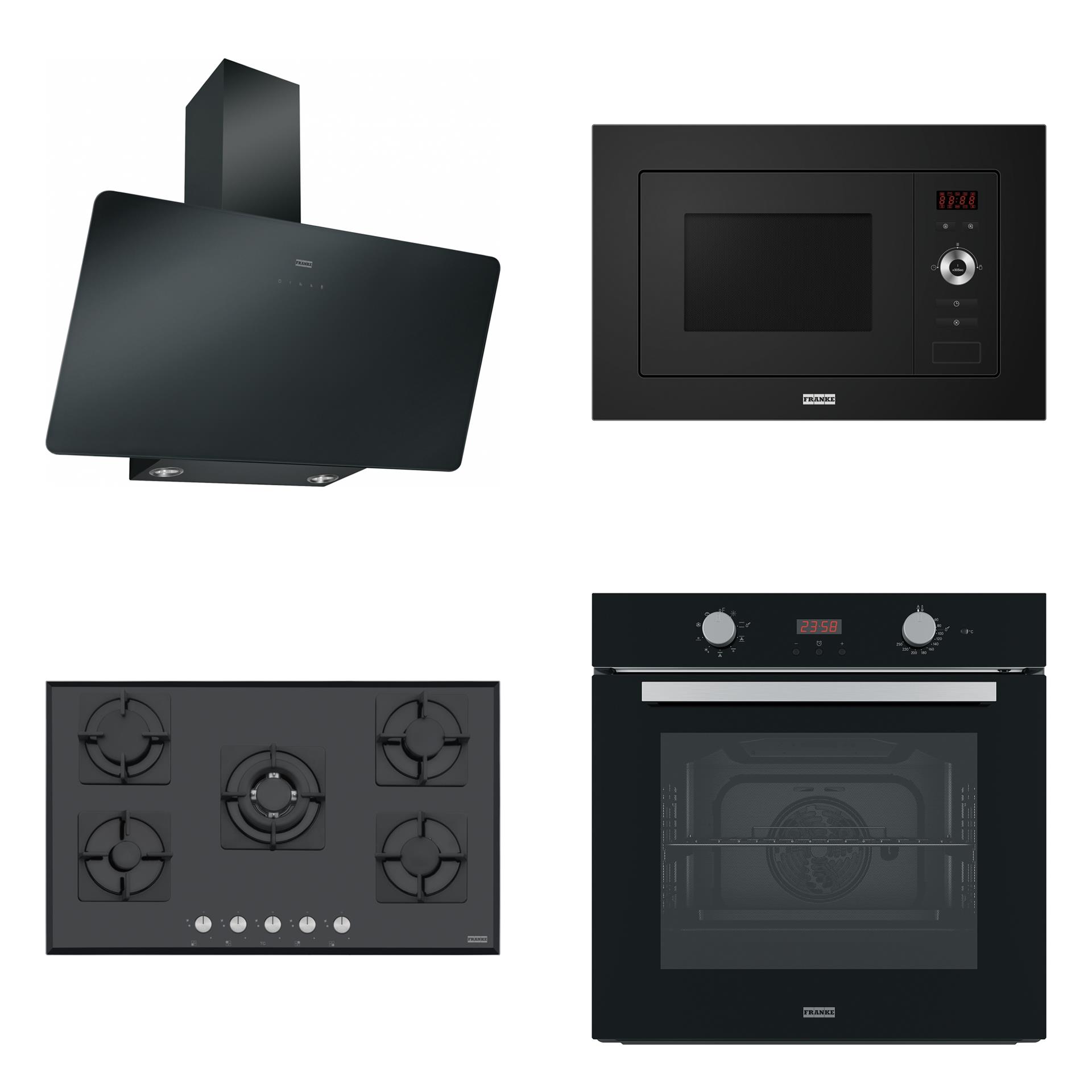 Franke Siyah Smart Ankastre Set (4' Lü Set)