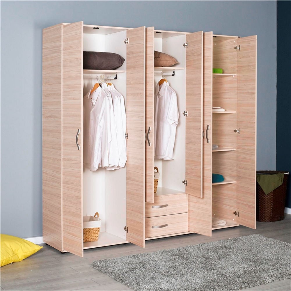 Adore Dinamik Genç Odası 6 Kapı İki Çekmeceli Gardırop (GRD-462-ZR-4)