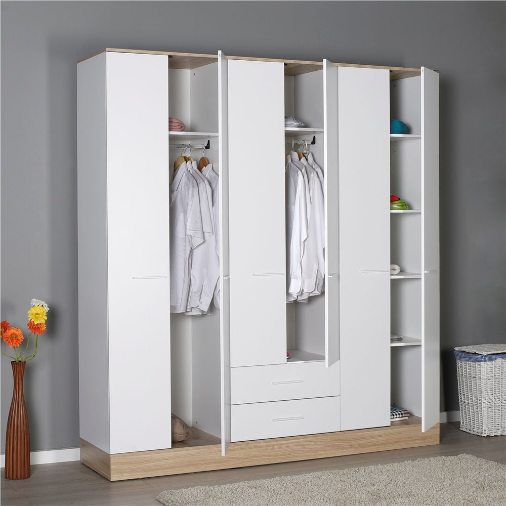 Adore Base Genç Odası 6 Kapı 2 Çekmeceli Gardrop (GRD-862-MB-4)